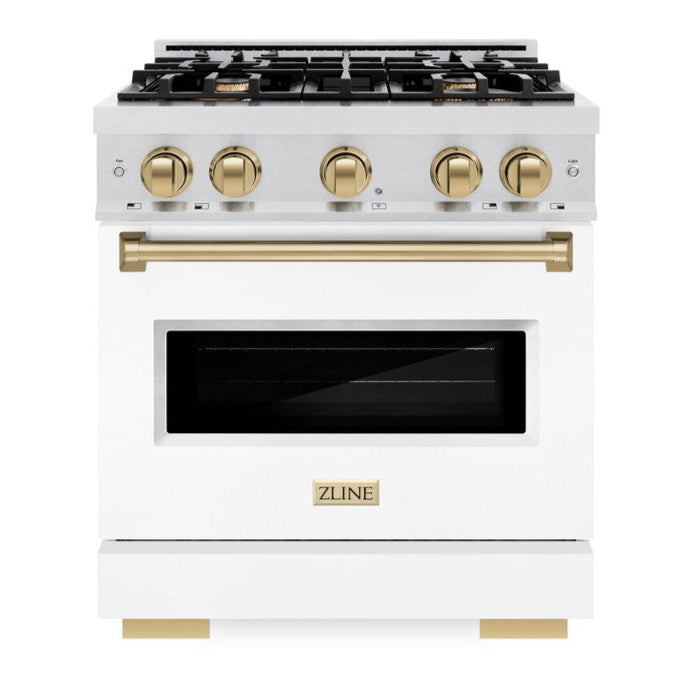 zline-autograph-edition-30-in-4-2-cu-ft-gas-range-with-4-burners-and-convection-gas-oven-in-satin-stainless-steel-with-white-matte-door-and-champagne-bronze-accents-cgrsz-wm-30-cb