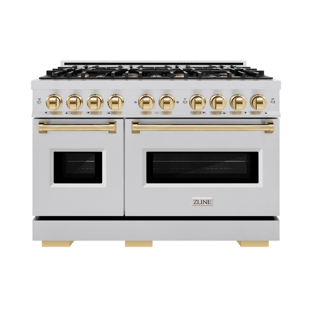zline-48-in-gas-range-double-oven-6-7-cu-ft-8-burners-stainless-steel-with-polished-gold-accents-cgrz-48-g