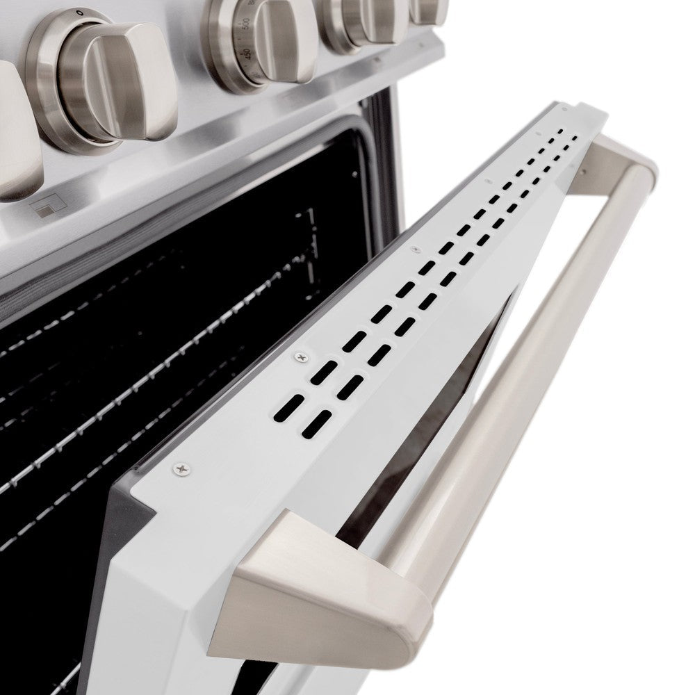 zline-30-in-classic-dual-fuel-range-with-4-gas-burners-and-electric-convection-oven-4-2-cu-ft-stainless-steel-with-white-matte-door-cdr-wm-30