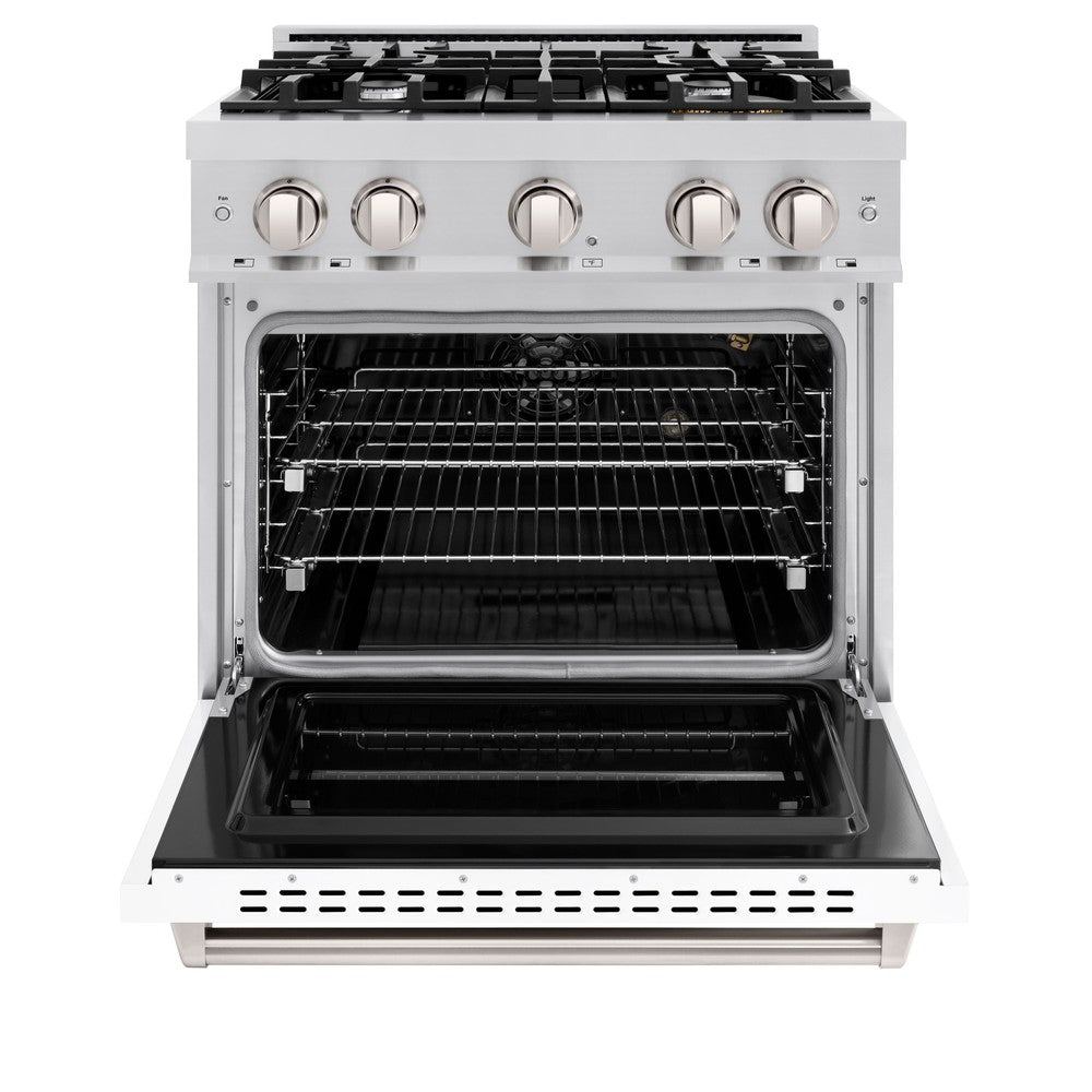 zline-30-in-gas-range-4-2-cu-ft-4-burner-cooktop-convection-oven-stainless-steel-with-white-matte-door-model-cgr-wm-30