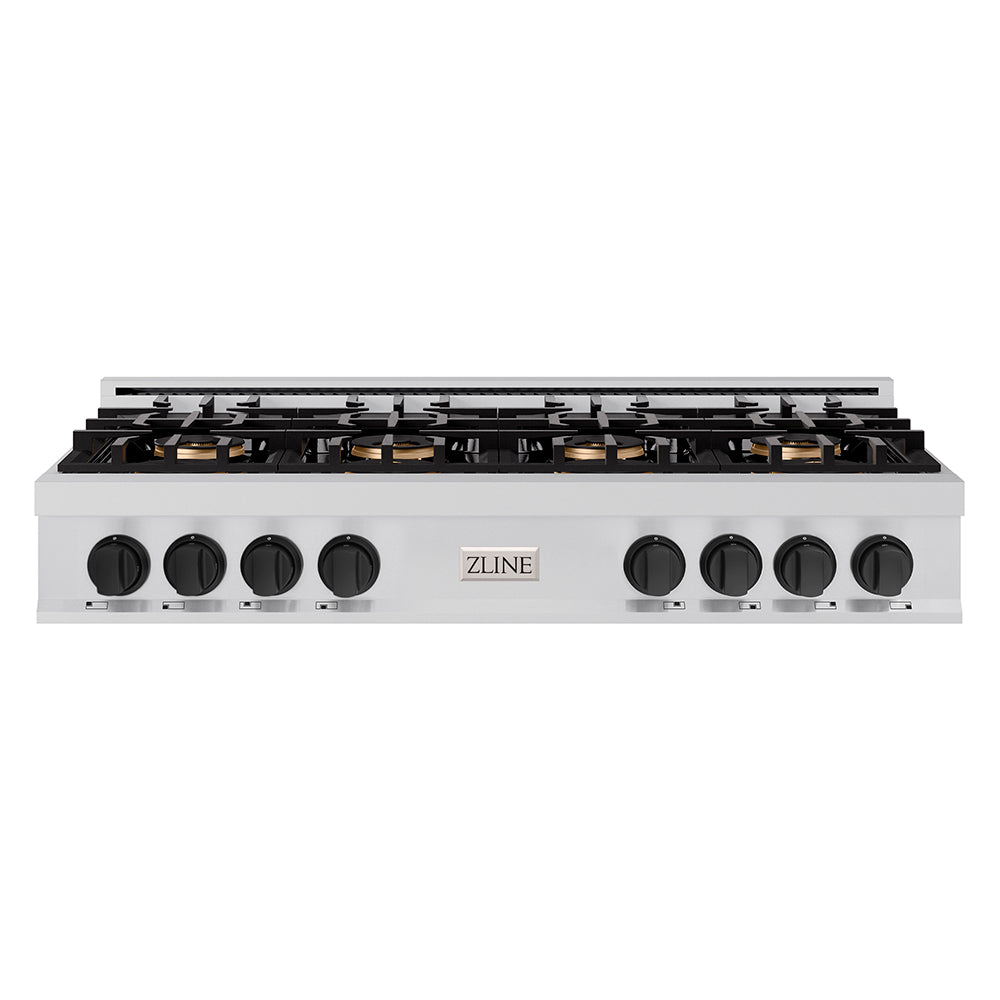 zline-autograph-48-classic-gas-rangetop-with-8-burner-duopro™-cooktop-in-stainless-steel-and-matte-black-accents-pcrtz-48-mb