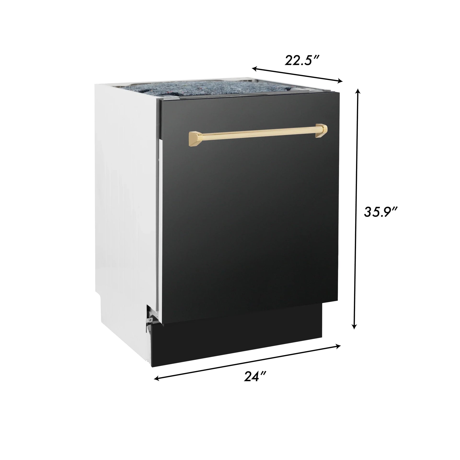 zline-autograph-series-24-inch-tall-dishwasher-in-black-stainless-steel-with-gold-handle-dwvz-bs-24-g