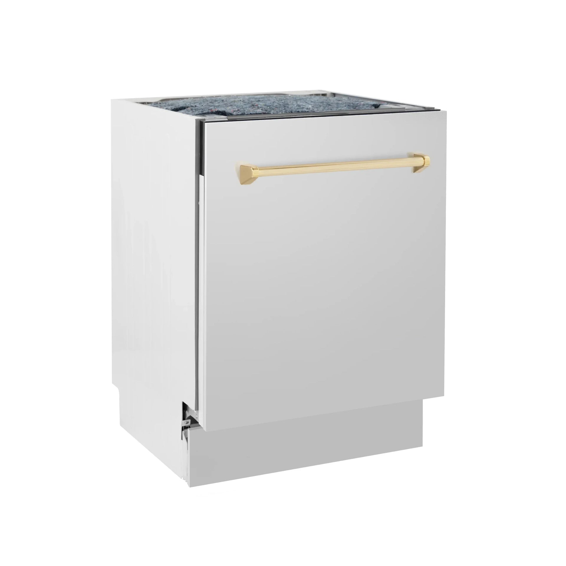 zline-autograph-series-24-inch-tall-dishwasher-in-stainless-steel-with-gold-handle-dwvz-304-24-g