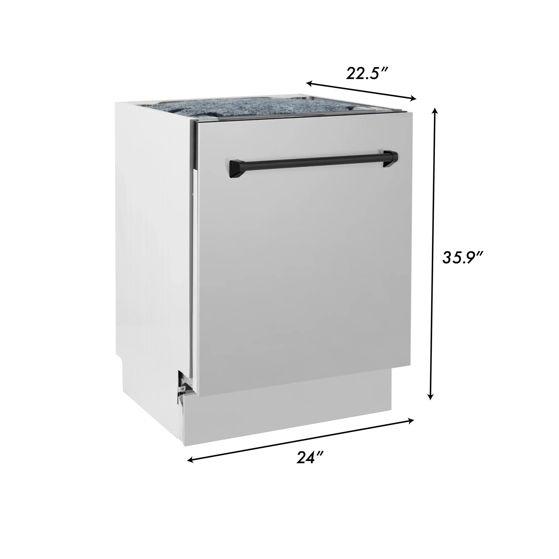 zline-autograph-series-24-inch-tall-dishwasher-in-stainless-steel-with-matte-black-handle-dwvz-304-24-mb