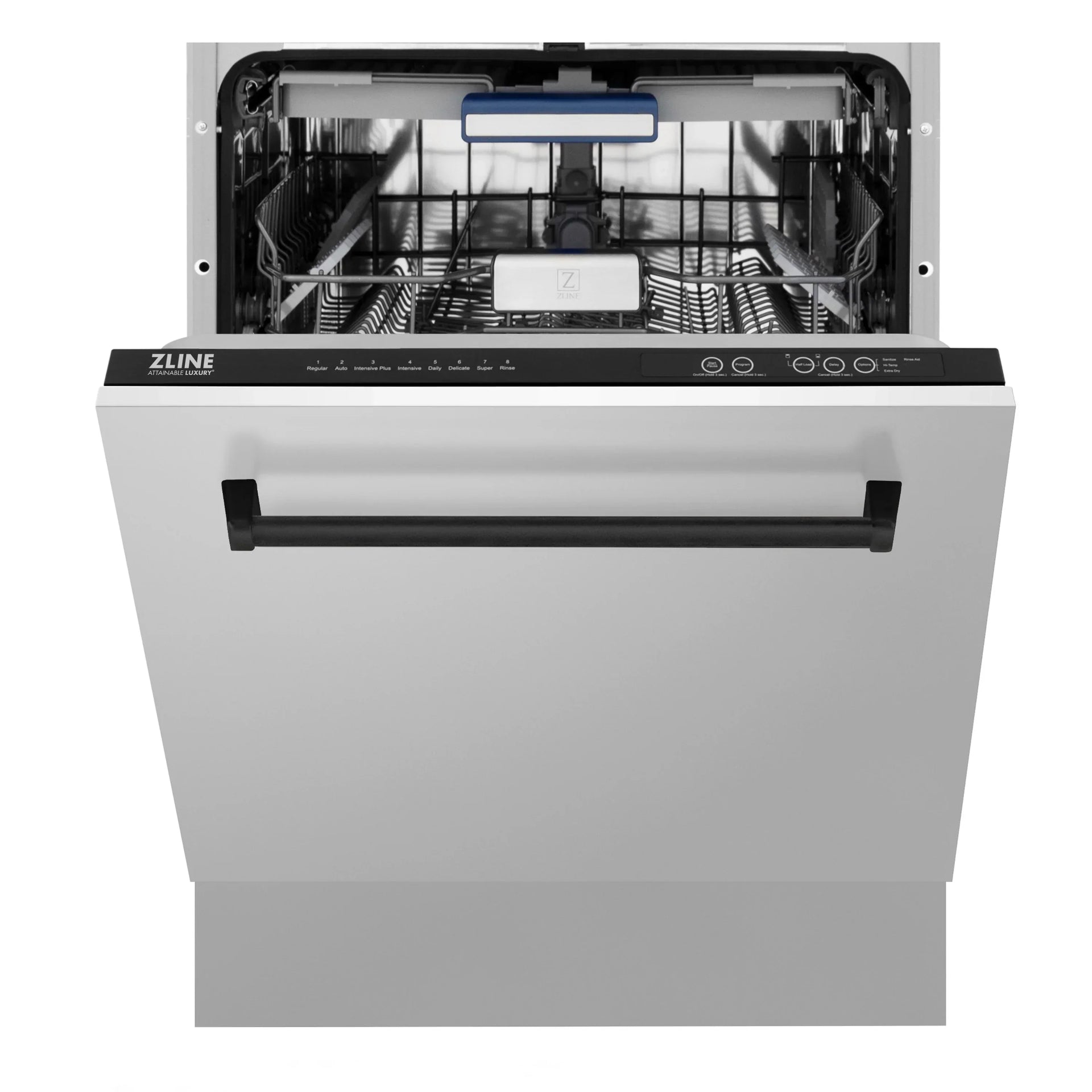 zline-autograph-series-24-inch-tall-dishwasher-in-stainless-steel-with-matte-black-handle-dwvz-304-24-mb