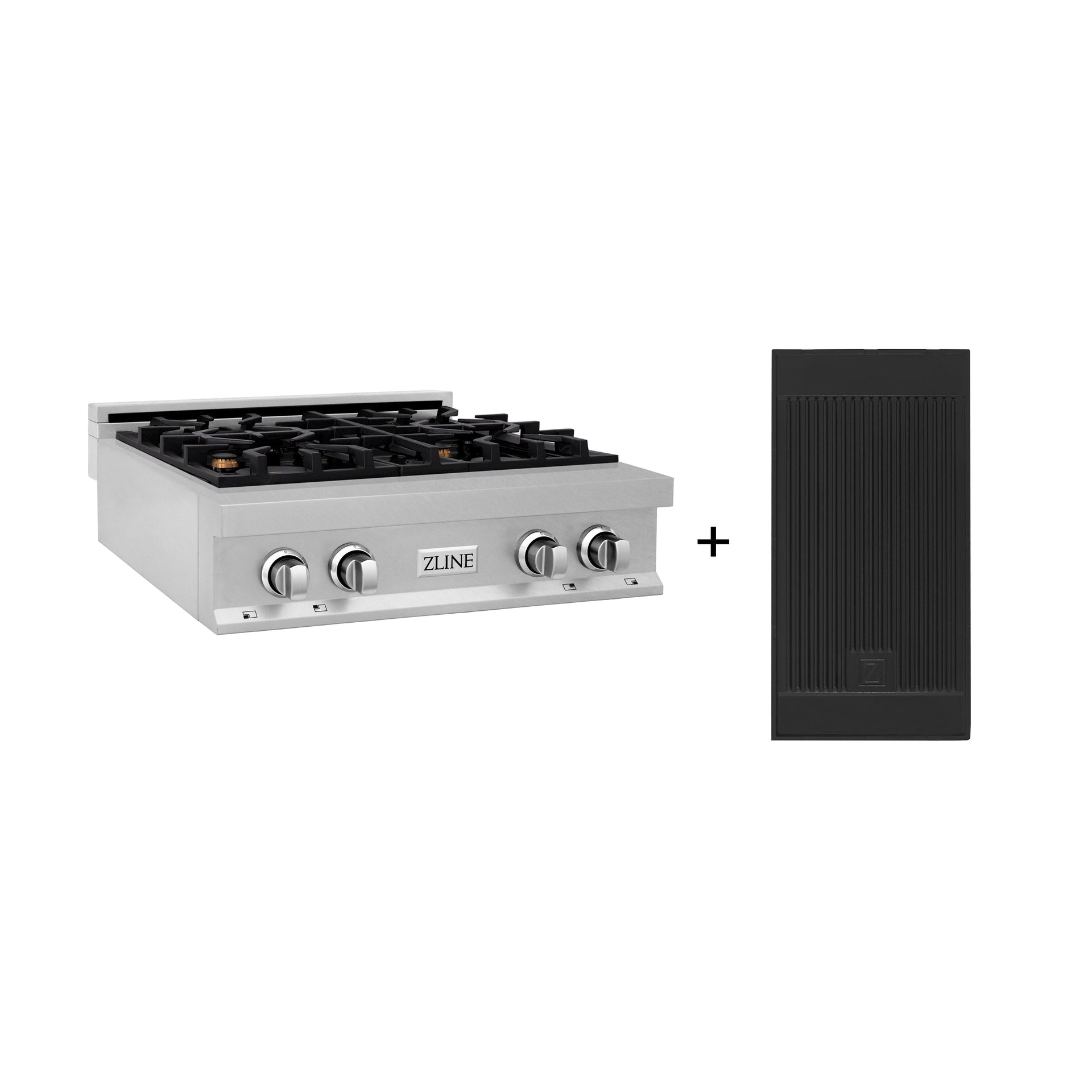 zline-30-legacy-gas-rangetop-with-4-brass-burners-and-porcelain-cooktop-in-satin-stainless-steel-with-griddle-rts-br-gr-30
