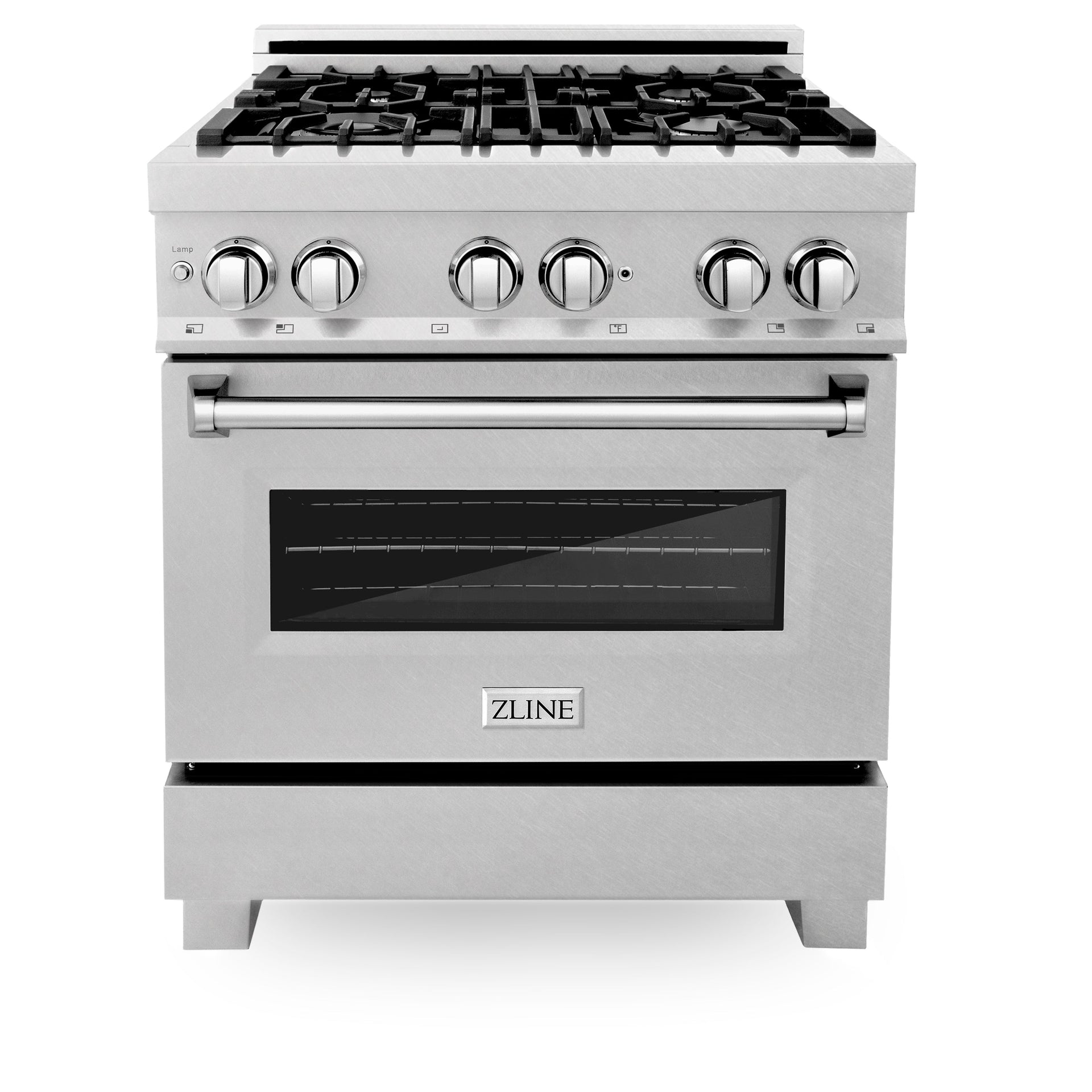 zline-30-inch-legacy-dual-fuel-range-4-burner-gas-cooktop-with-griddle-and-4-0-cu-ft-electric-convection-oven-satin-stainless-steel-model-ras-sn-gr-30