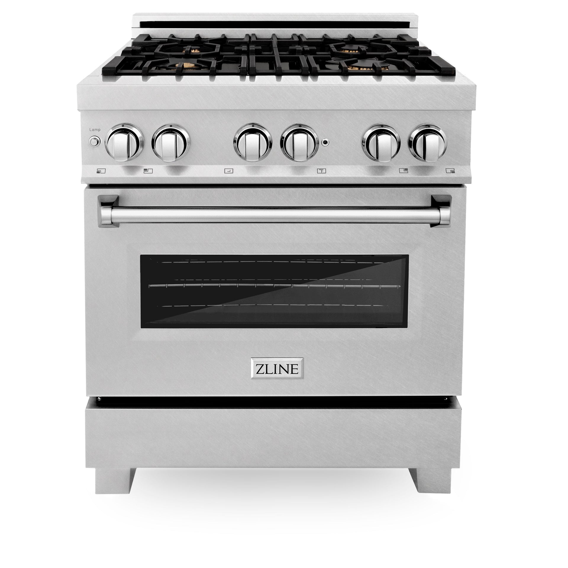 zline-30-in-legacy-dual-fuel-range-4-0-cu-ft-gas-cooktop-with-4-brass-burners-and-griddle-electric-convection-oven-satin-stainless-steel-model-ras-sn-br-gr-30