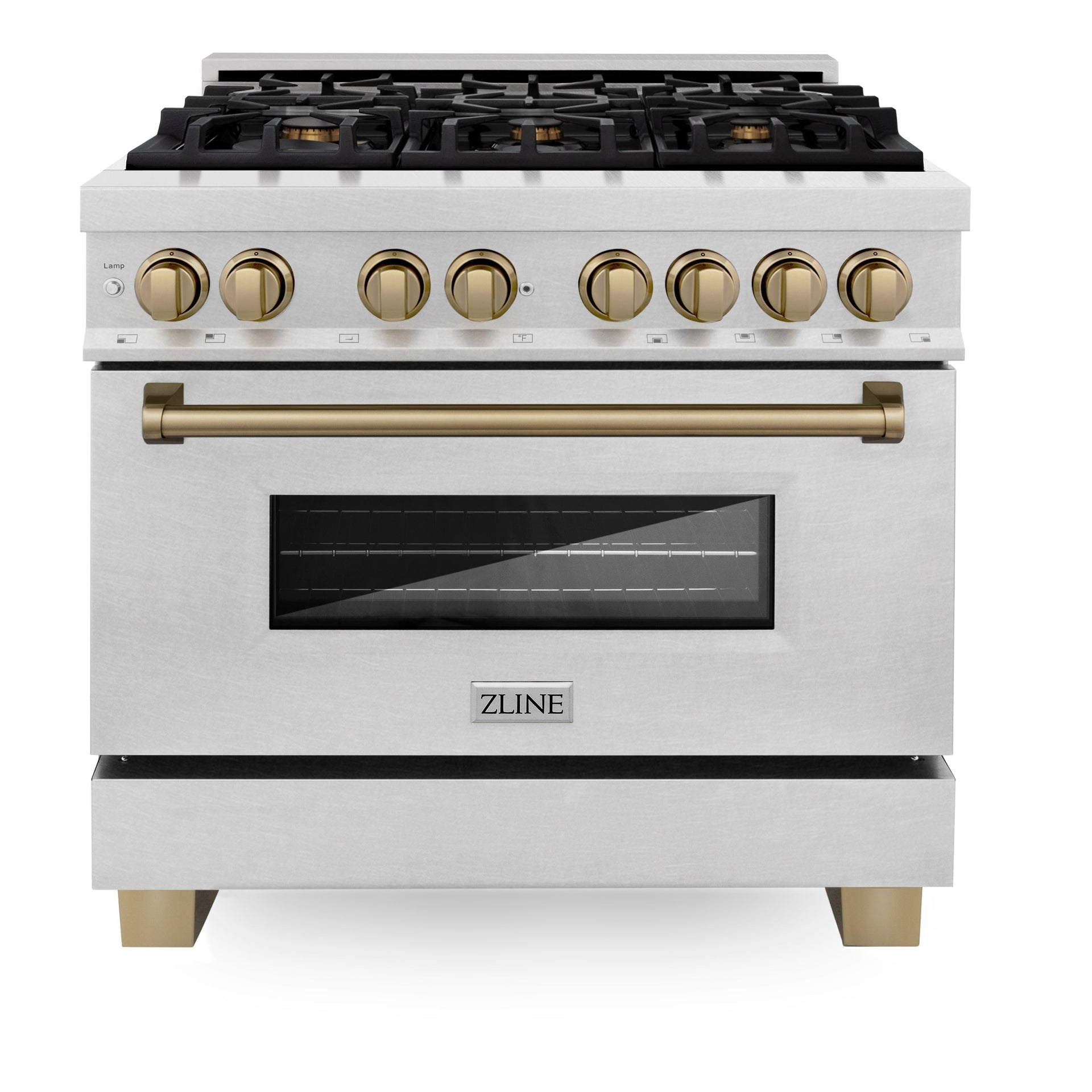 zline-autograph-edition-36-in-4-6-cu-ft-legacy-dual-fuel-range-with-6-burner-gas-cooktop-and-electric-convection-oven-in-satin-stainless-steel-with-champagne-bronze-accents-rasz-sn-36-cb