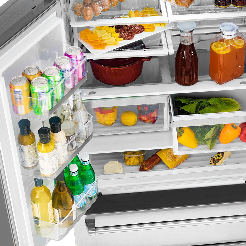ZLINE 36 in French Door Refrigerator 22.5 cu. ft Ice Maker Black Stainless Steel (RFM-36-BS)