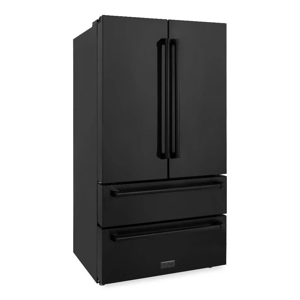 ZLINE 36 in French Door Refrigerator 22.5 cu. ft Ice Maker Black Stainless Steel (RFM-36-BS)