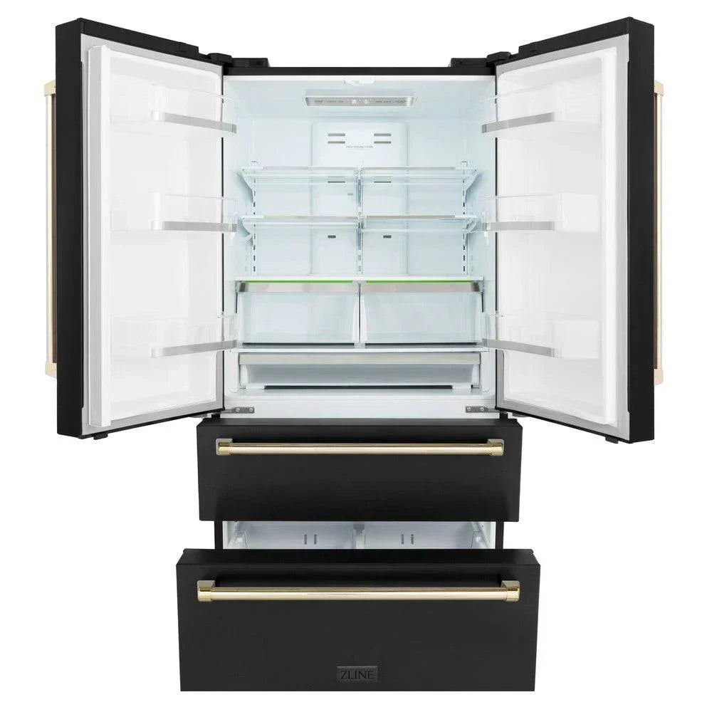 zline-36-in-french-door-refrigerator-22-5-cu-ft-ice-maker-fingerprint-resistant-black-stainless-steel-gold-accents-rfmz-36-bs-g