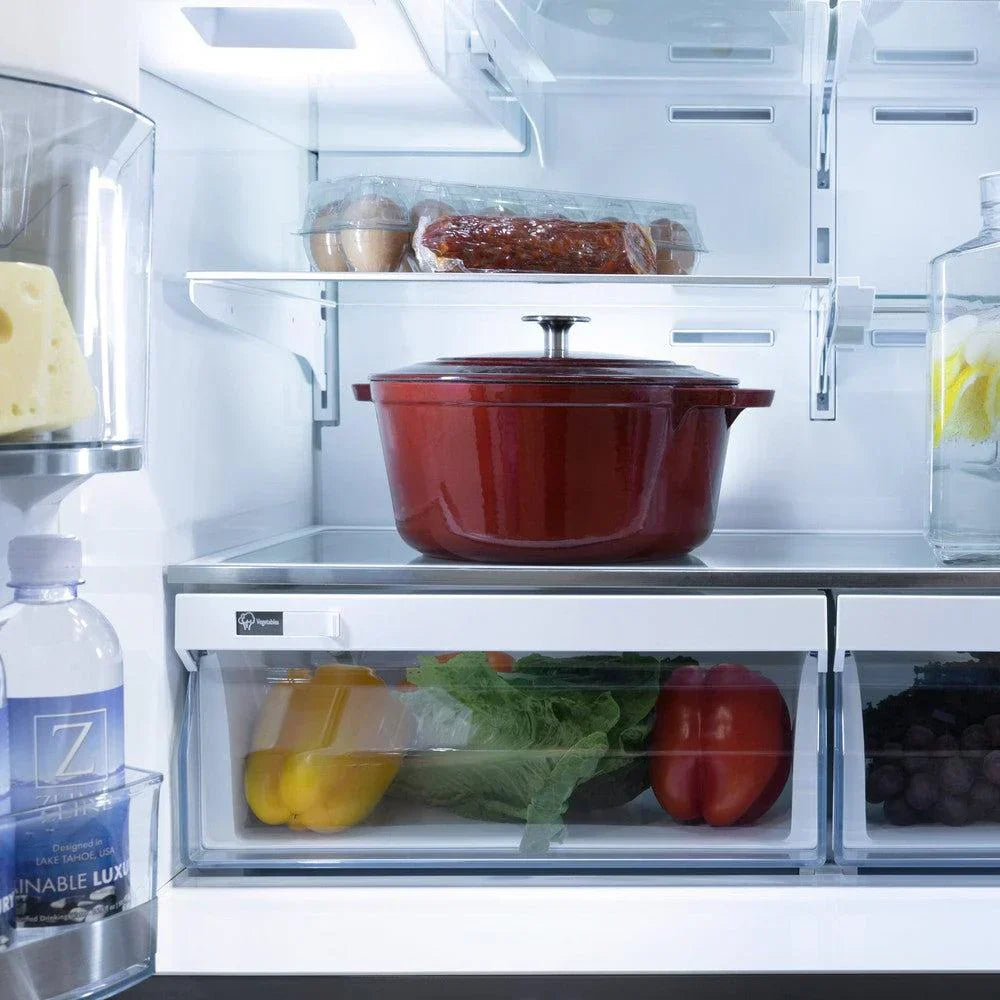 ZLINE 36 in French Door Refrigerator 21.6 cu. ft Capacity Water & Ice Dispenser Water Filter Stainless Steel (RFM-W-WF-36)