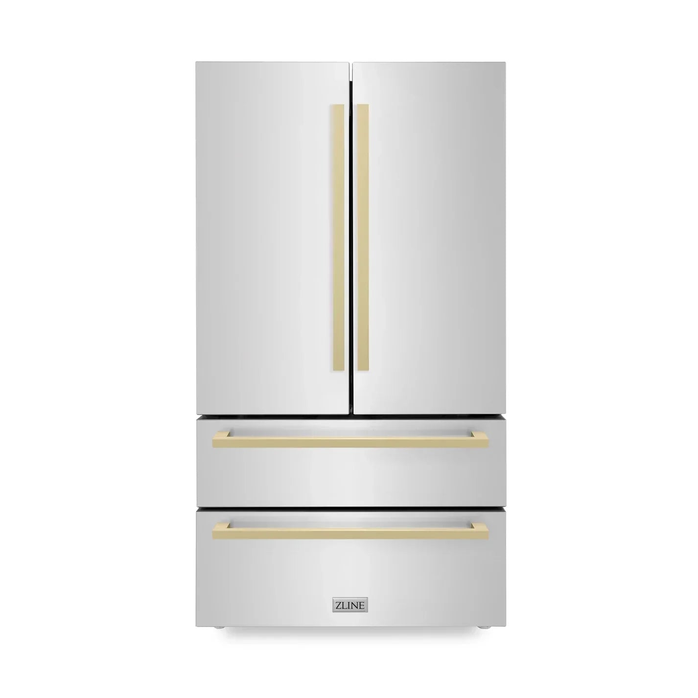 zline-36-inch-french-door-refrigerator-22-5-cu-ft-stainless-steel-ice-maker-champagne-bronze-handles-rfmz-36-fcb