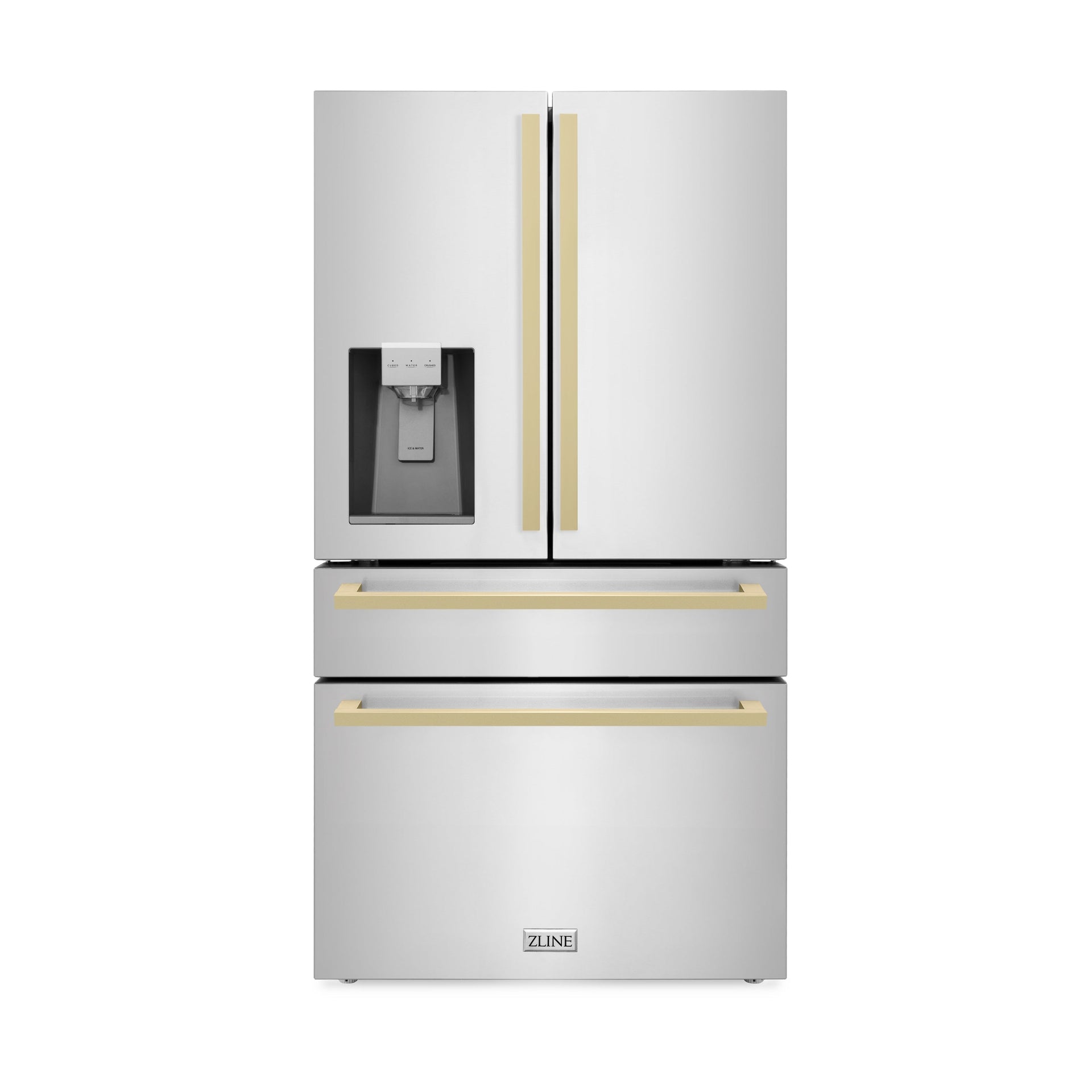 zline-36-in-refrigerator-french-door-water-ice-dispenser-champagne-bronze-handles-rfmz-w-36-fcb