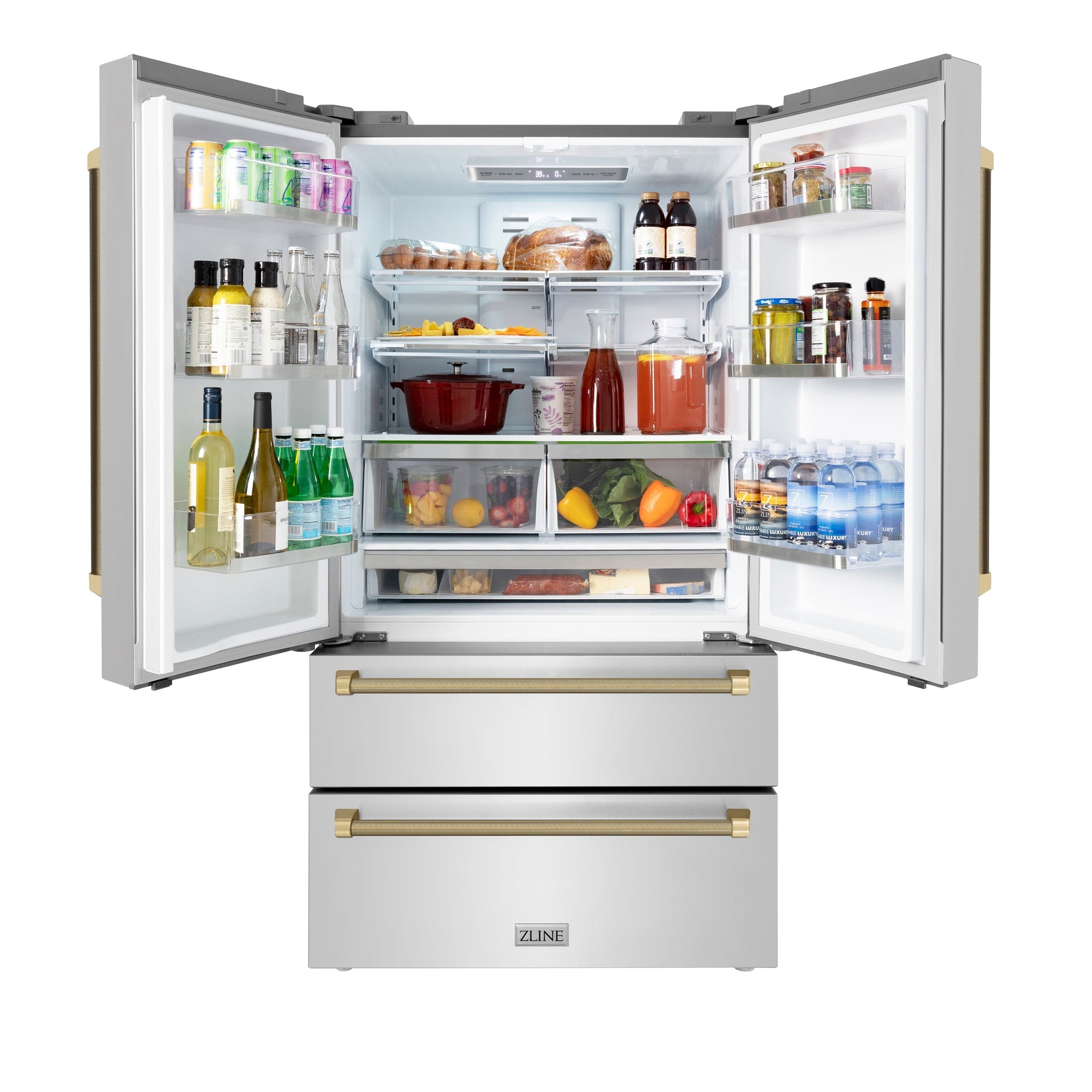 zline-36-in-french-door-refrigerator-22-5-cu-ft-counter-depth-fingerprint-resistant-stainless-steel-ice-maker-champagne-bronze-helix-handles-rfmz-36-kcb