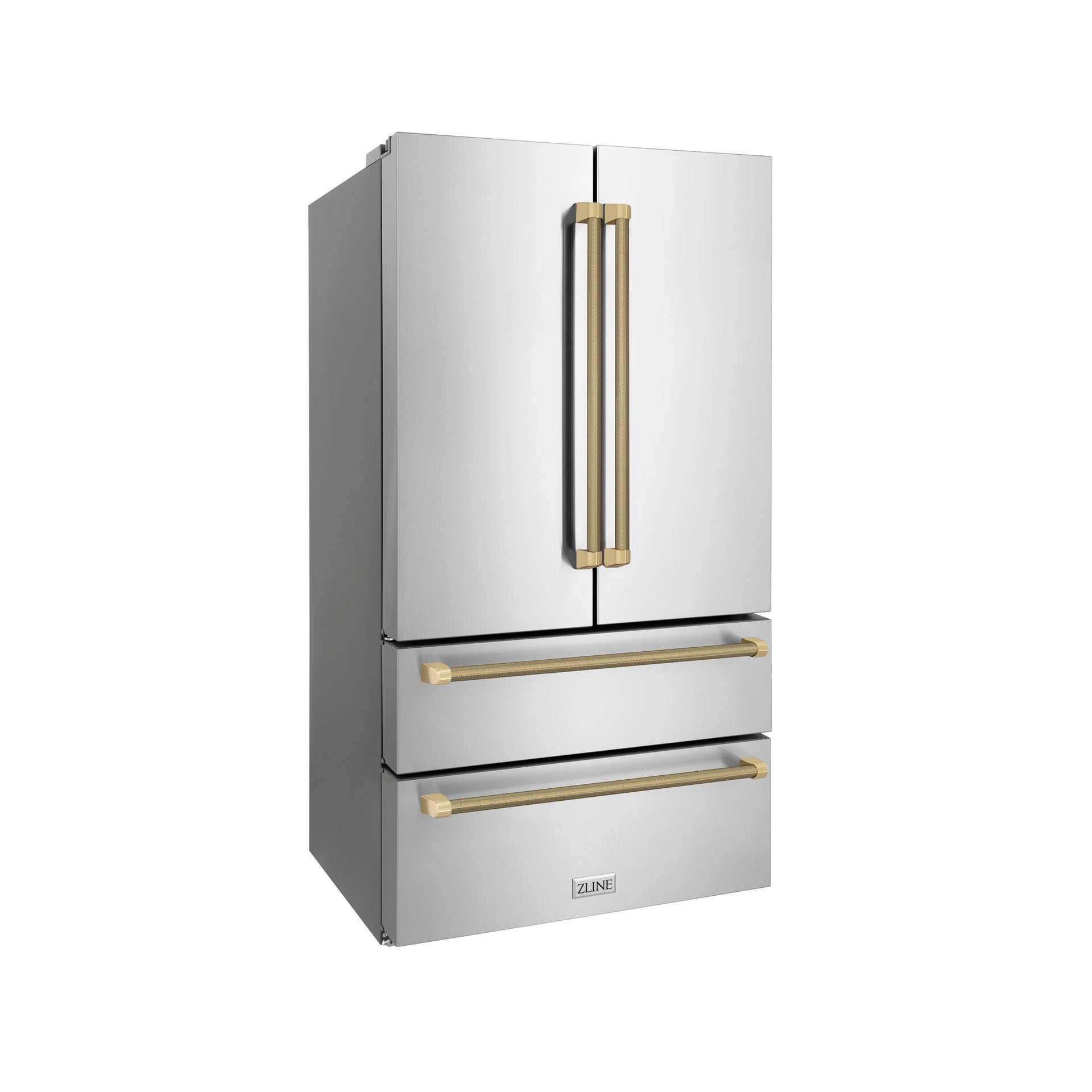 zline-36-in-french-door-refrigerator-22-5-cu-ft-counter-depth-fingerprint-resistant-stainless-steel-ice-maker-champagne-bronze-helix-handles-rfmz-36-kcb