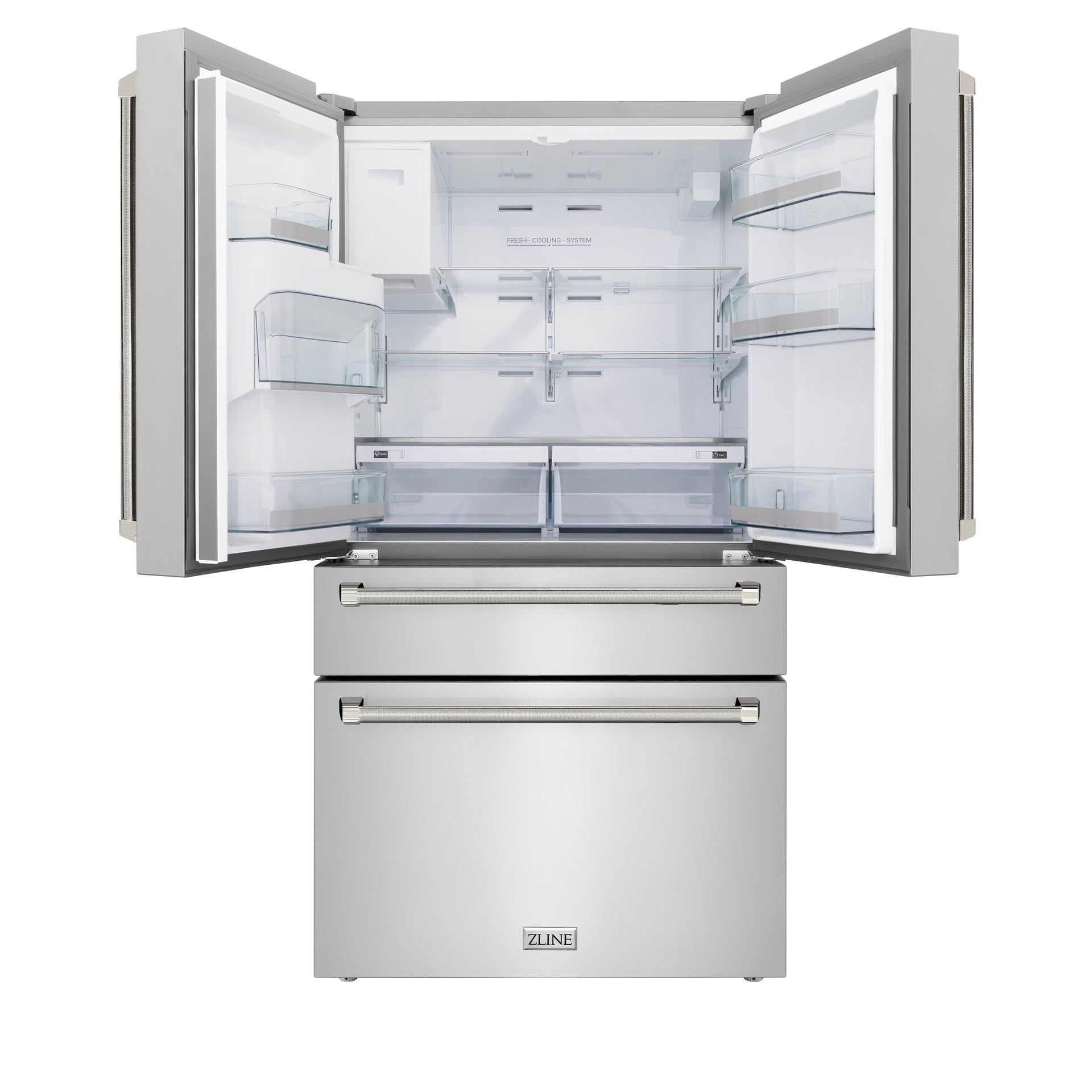 zline-36-in-counter-depth-french-door-refrigerator-21-6-cu-ft-with-water-dispenser-ice-maker-fingerprint-resistant-stainless-steel-polished-nickel-helix-handles-rfmz-w-36-kpn