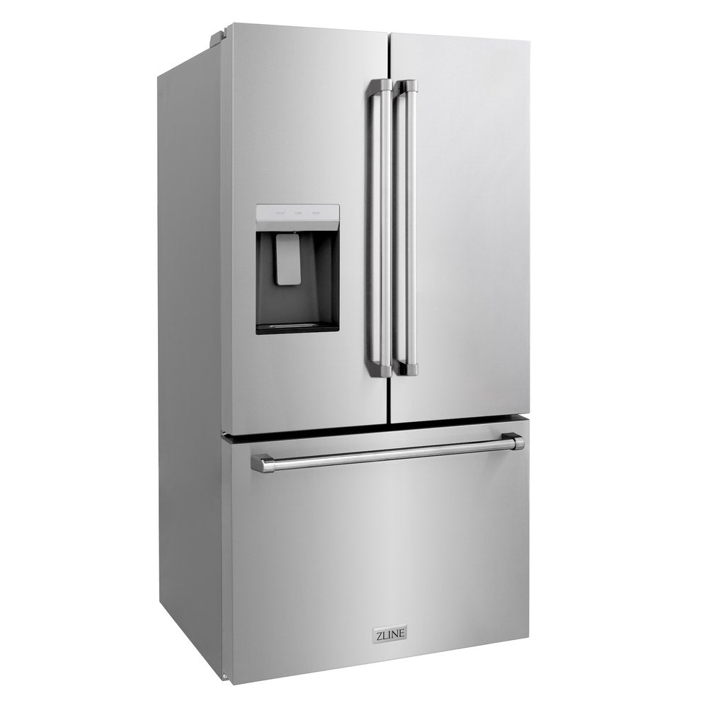 ZLINE 36 in Standard-Depth French Door Refrigerator 28.9 cu. ft. Water Dispenser Dual Ice Maker Stainless Steel (RSM-W-36)