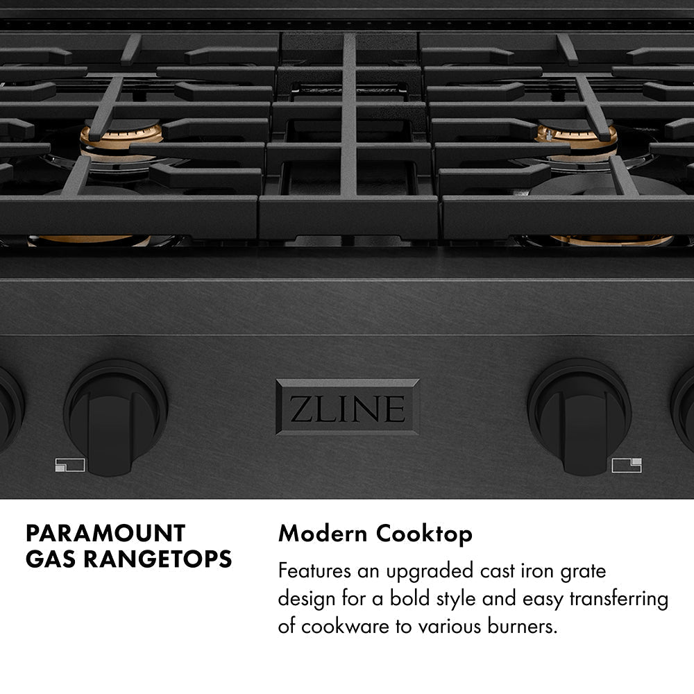 zline-30-paramount-gas-rangetop-with-4-brass-burners-and-porcelain-cooktop-in-black-satin-stainless-steel-srtbs-br-30