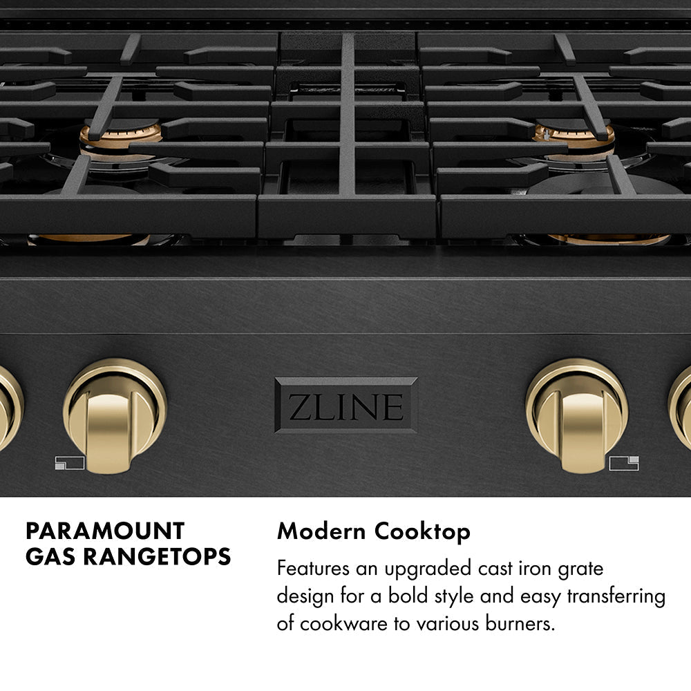 zline-autograph-30-paramount-gas-rangetop-with-4-burners-and-porcelain-cooktop-in-black-satin-and-champagne-bronze-accents-srtbsz-30-cb