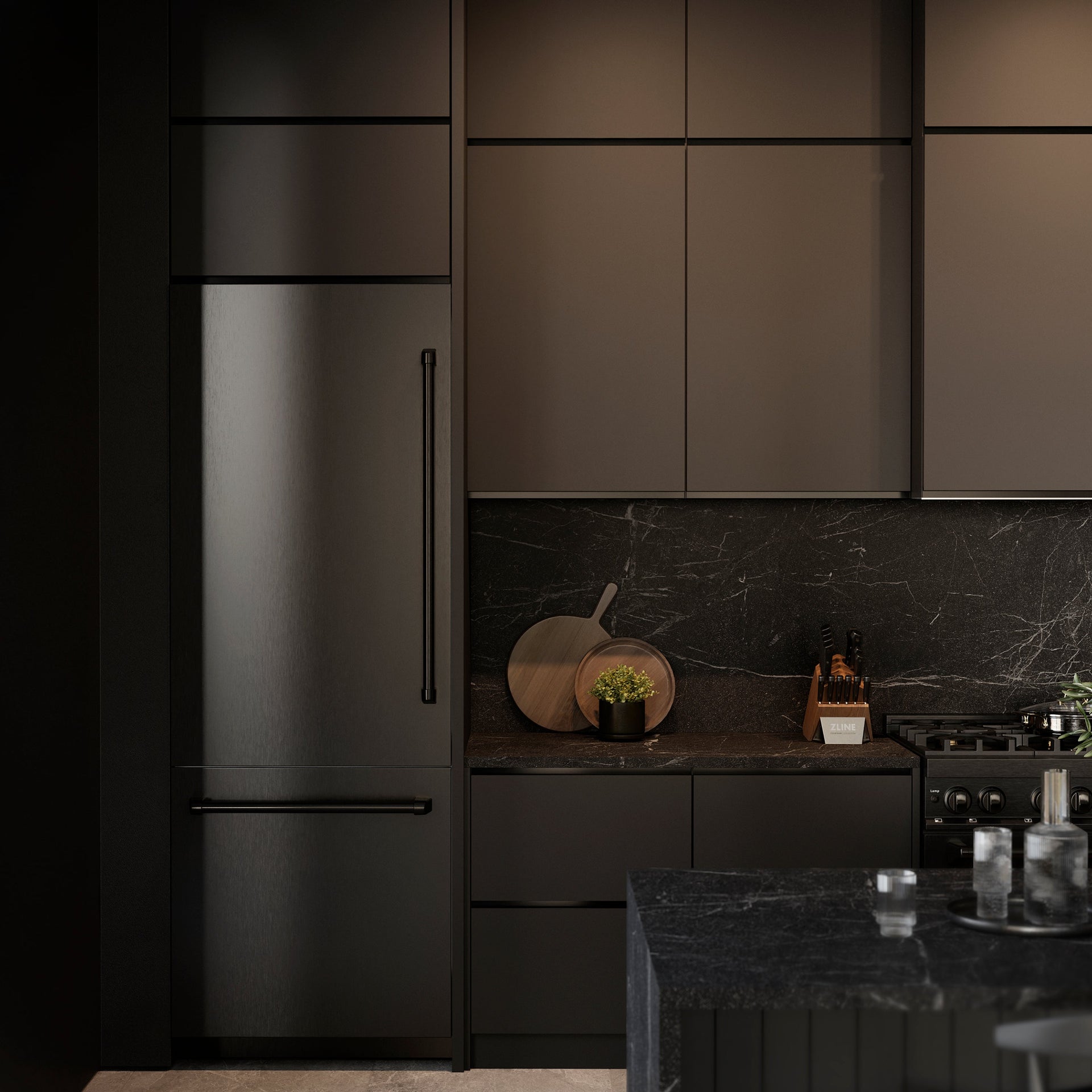 zline-30-in-built-in-bottom-freezer-refrigerator-16-1-cu-ft-with-water-dispenser-ice-maker-black-stainless-steel-graphite-gray-interior-grbiv-bs-30