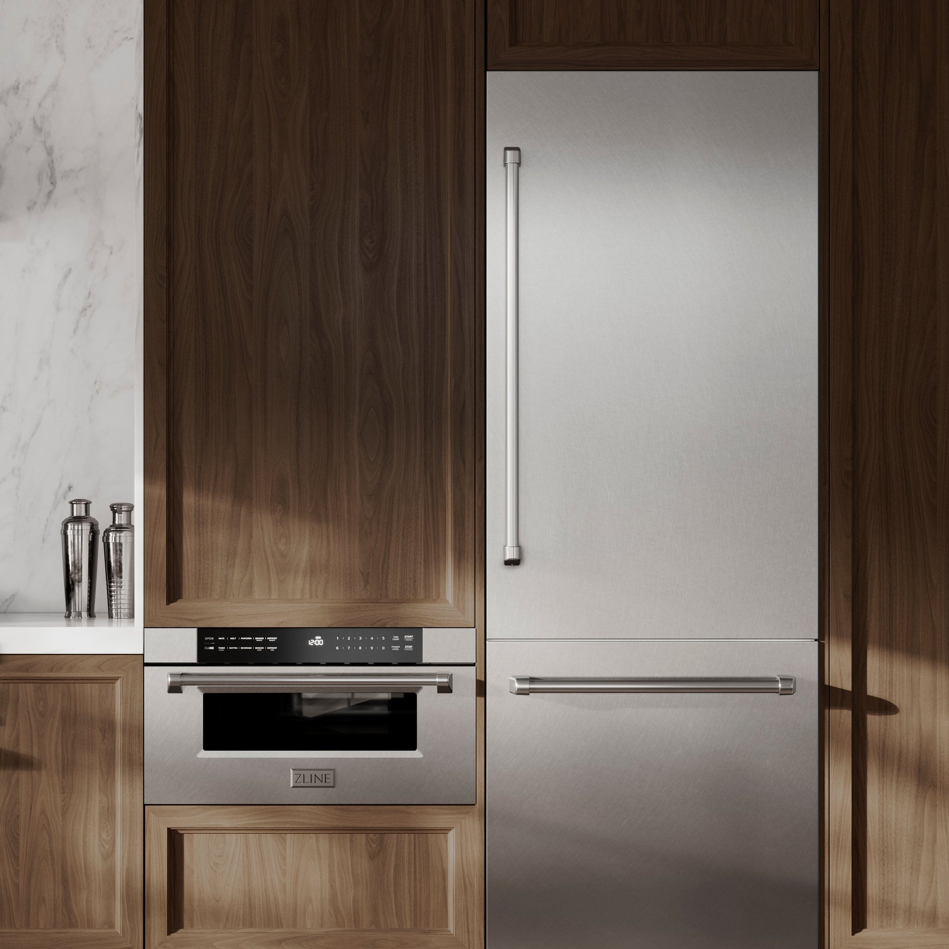 zline-30-in-built-in-bottom-freezer-refrigerator-16-1-cu-ft-with-water-dispenser-ice-maker-satin-stainless-steel-graphite-gray-interior-grbiv-sn-30
