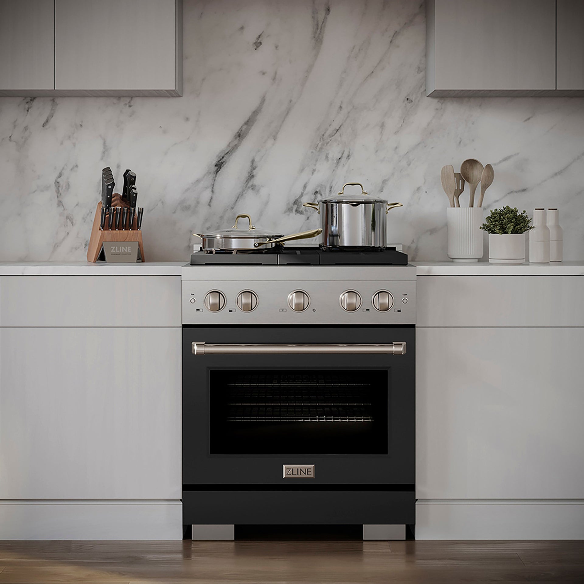 zline-30-in-dual-fuel-range-4-2-cu-ft-with-4-burner-duopro™-cooktop-electric-convection-oven-black-matte-door-psdr-blm-30