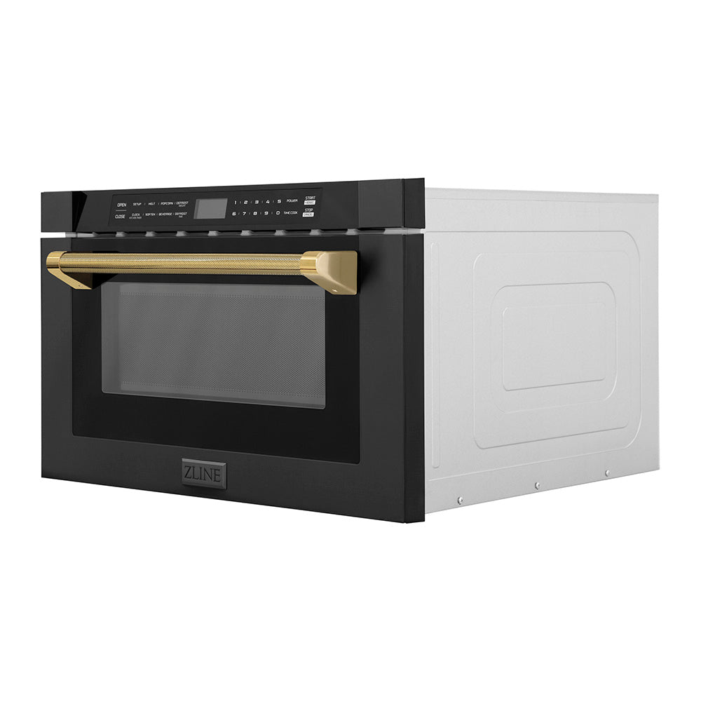 zline-autograph-24-1-2-cu-ft-built-in-microwave-drawer-in-black-stainless-steel-and-polished-gold-helix-handle-mwdz-1-bs-h-kg