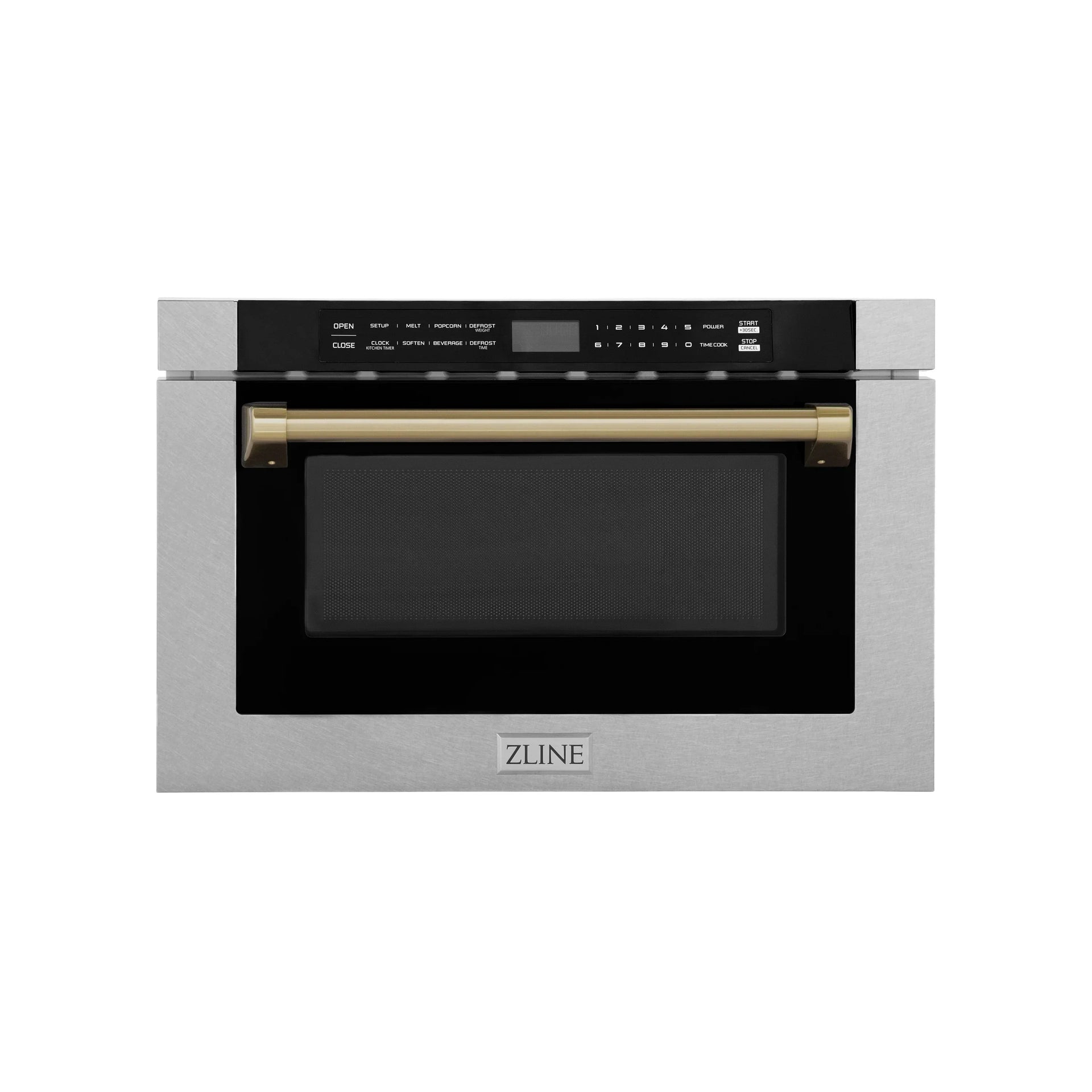 zline-autograph-24-1-2-cu-ft-built-in-microwave-drawer-with-a-traditional-handle-in-satin-stainless-steel-and-champagne-bronze-accents-mwdz-1-ss-h-cb