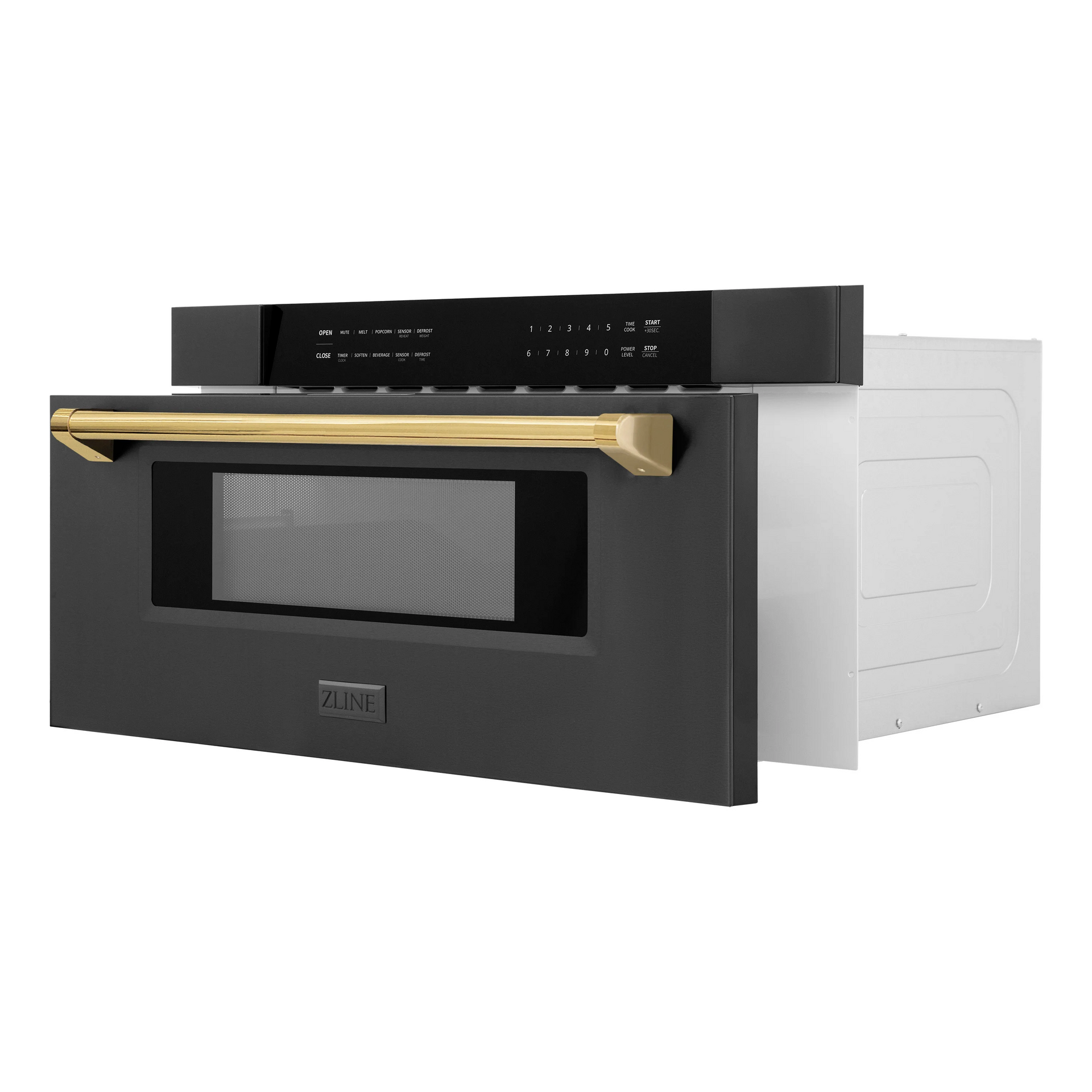 zline-autograph-package-48-dual-fuel-range-range-hood-refrigerator-with-water-and-ice-dispenser-microwave-and-dishwasher-in-black-stainless-steel-with-gold-accents