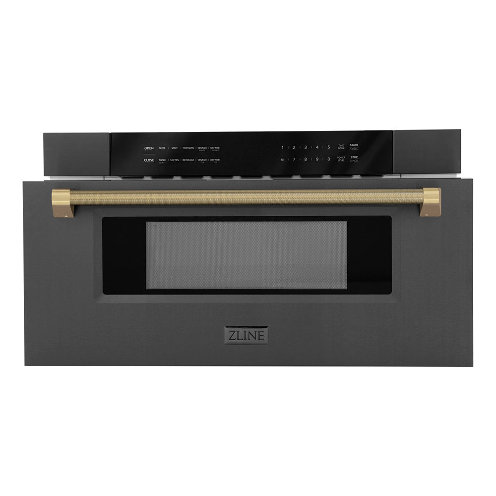 zline-autograph-30-1-2-cu-ft-built-in-microwave-drawer-in-black-stainless-steel-and-champagne-bronze-helix-handle-mwdz-30-bs-kcb