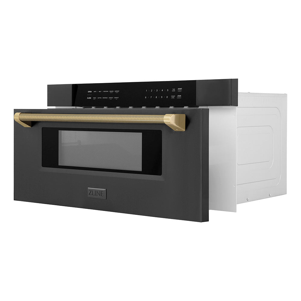 zline-autograph-30-1-2-cu-ft-built-in-microwave-drawer-in-black-stainless-steel-and-champagne-bronze-helix-handle-mwdz-30-bs-kcb