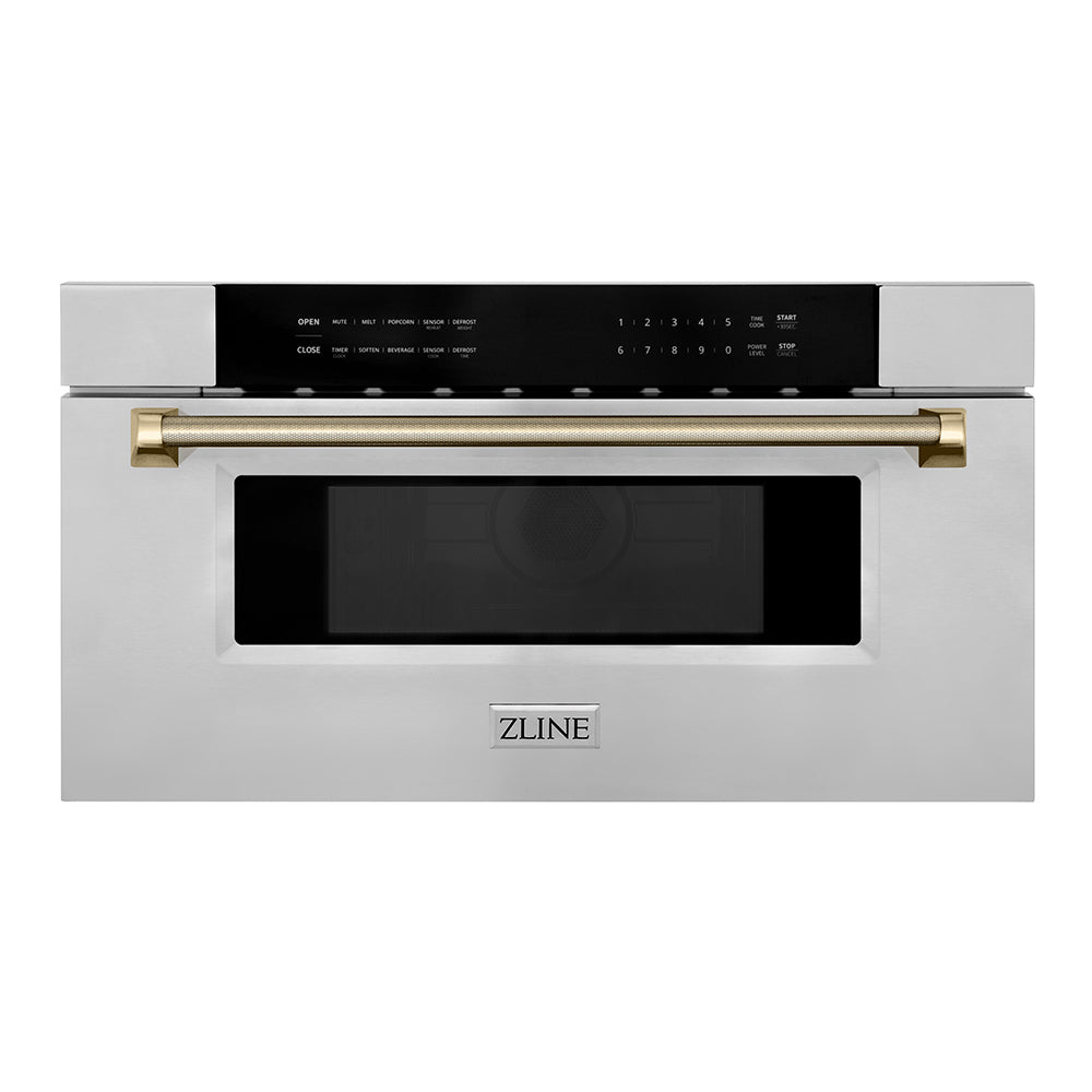 zline-autograph-30-1-2-cu-ft-built-in-microwave-drawer-in-stainless-steel-and-polished-gold-helix-handle-mwdz-30-kg