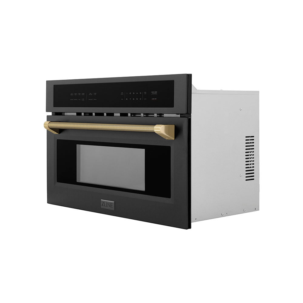 zline-autograph-30-1-6-cu-ft-built-in-convection-microwave-oven-in-black-stainless-steel-and-champagne-bronze-helix-handle-mwoz-30-bs-kcb