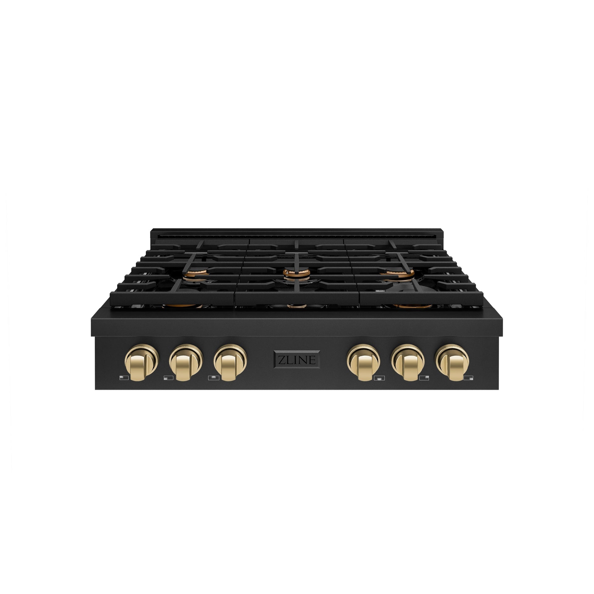 zline-autograph-36-paramount-gas-rangetop-with-6-burners-and-porcelain-cooktop-in-black-stainless-steel-with-champagne-bronze-accents-srtbz-36-cb