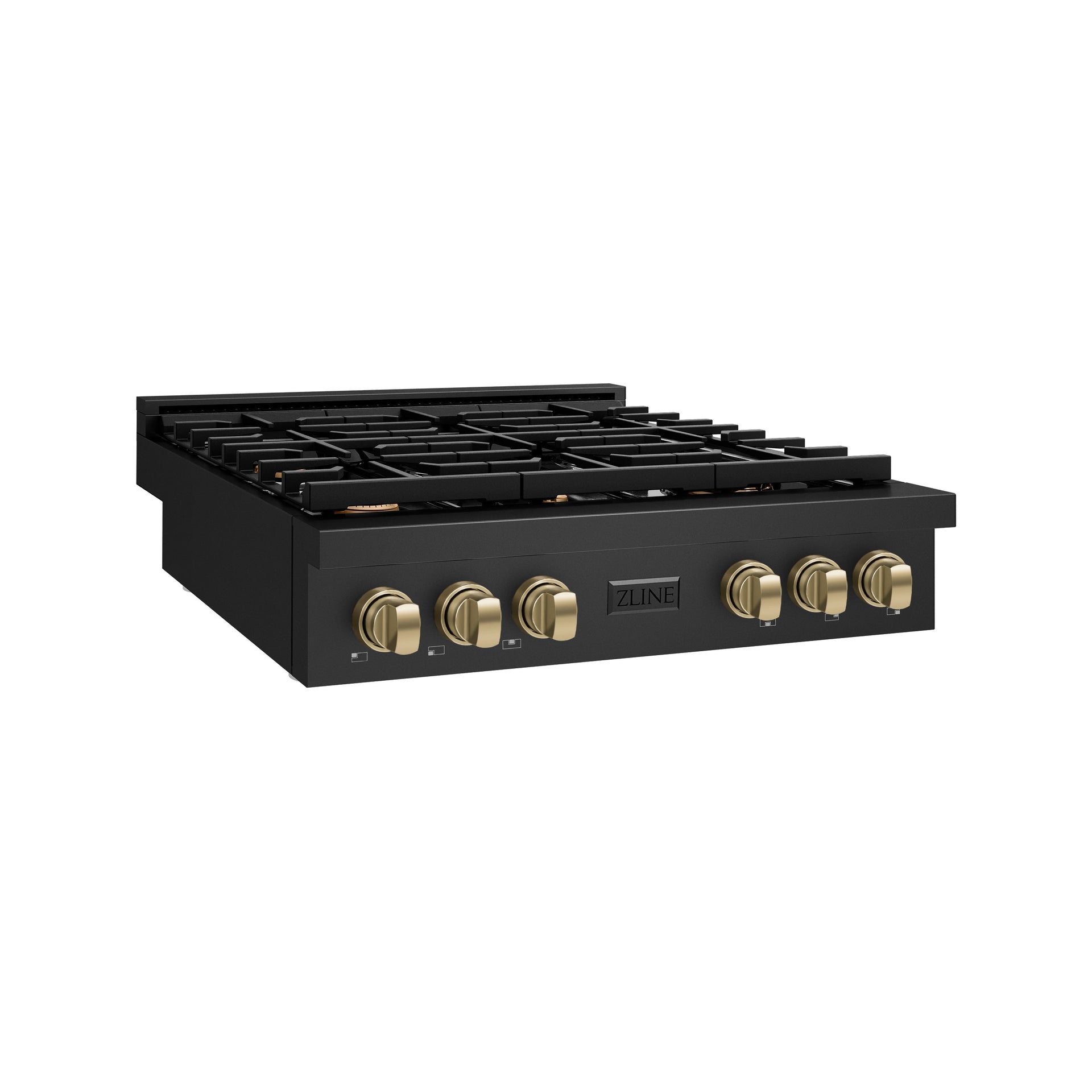 zline-autograph-36-paramount-gas-rangetop-with-6-burners-and-porcelain-cooktop-in-black-stainless-steel-with-champagne-bronze-accents-srtbz-36-cb