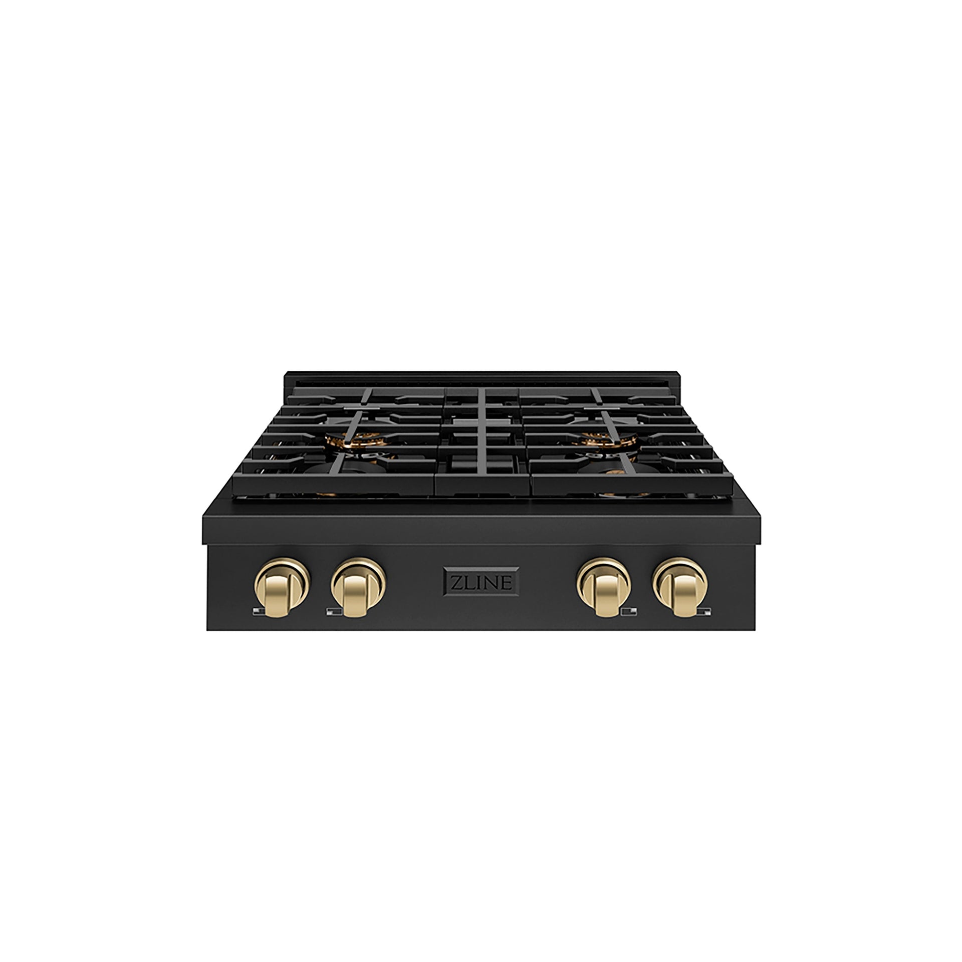 zline-autograph-30-paramount-gas-rangetop-with-4-burner-duopro™-cooktop-in-black-stainless-steel-and-champagne-bronze-accents-psrtbz-30-cb