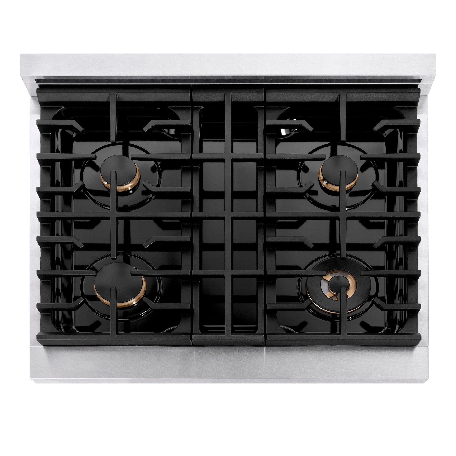 zline-30-autograph-paramount-gas-rangetop-with-4-burners-and-porcelain-cooktop-in-satin-stainless-steel-with-matte-black-accents-srtsz-30-mb