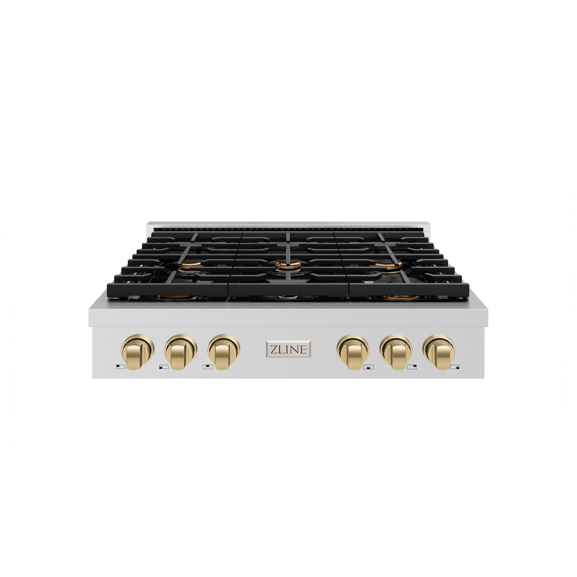 zline-autograph-36-paramount-gas-rangetop-with-6-burners-and-porcelain-cooktop-in-stainless-steel-with-champagne-bronze-accents-srtz-36-cb