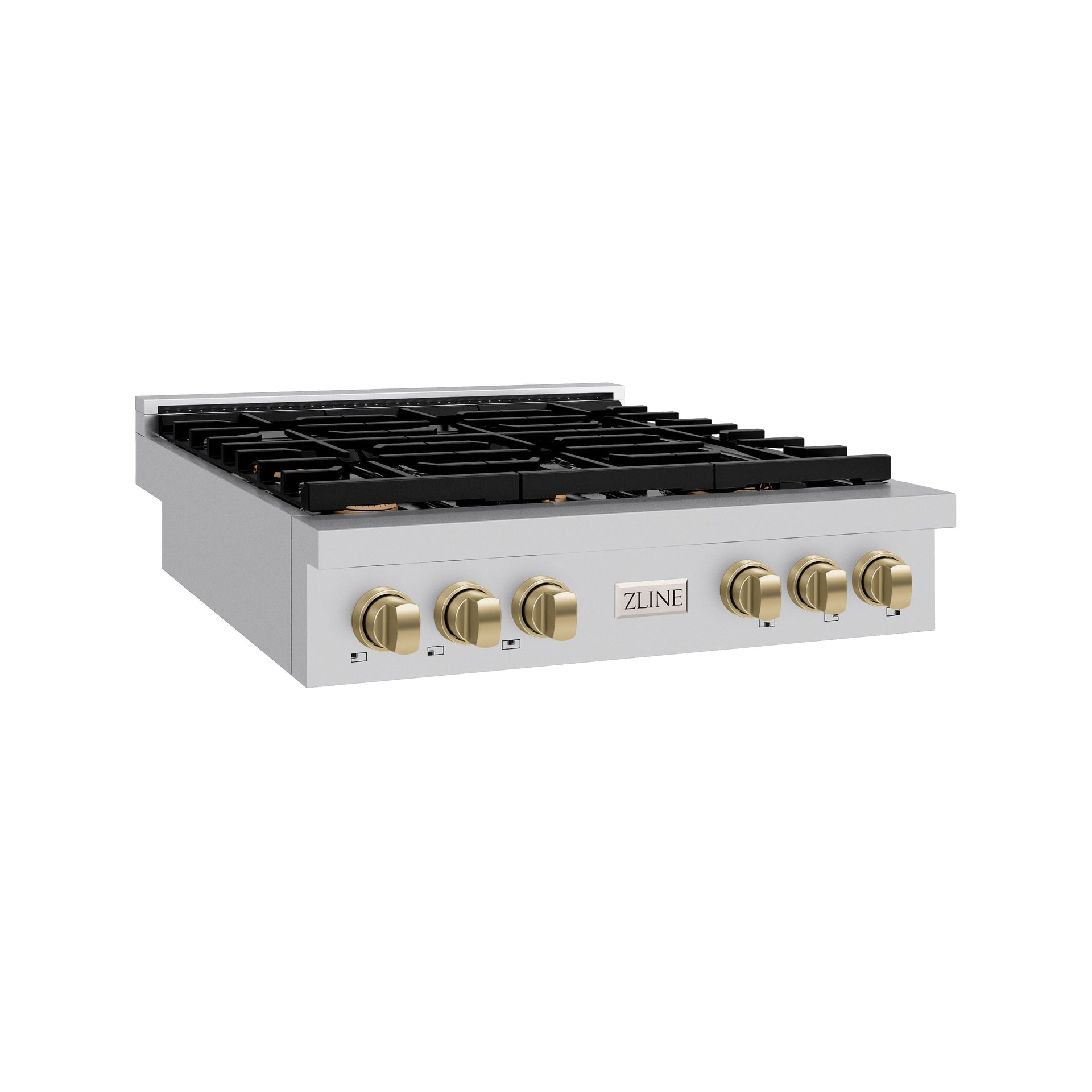 zline-autograph-36-paramount-gas-rangetop-with-6-burners-and-porcelain-cooktop-in-stainless-steel-with-champagne-bronze-accents-srtz-36-cb