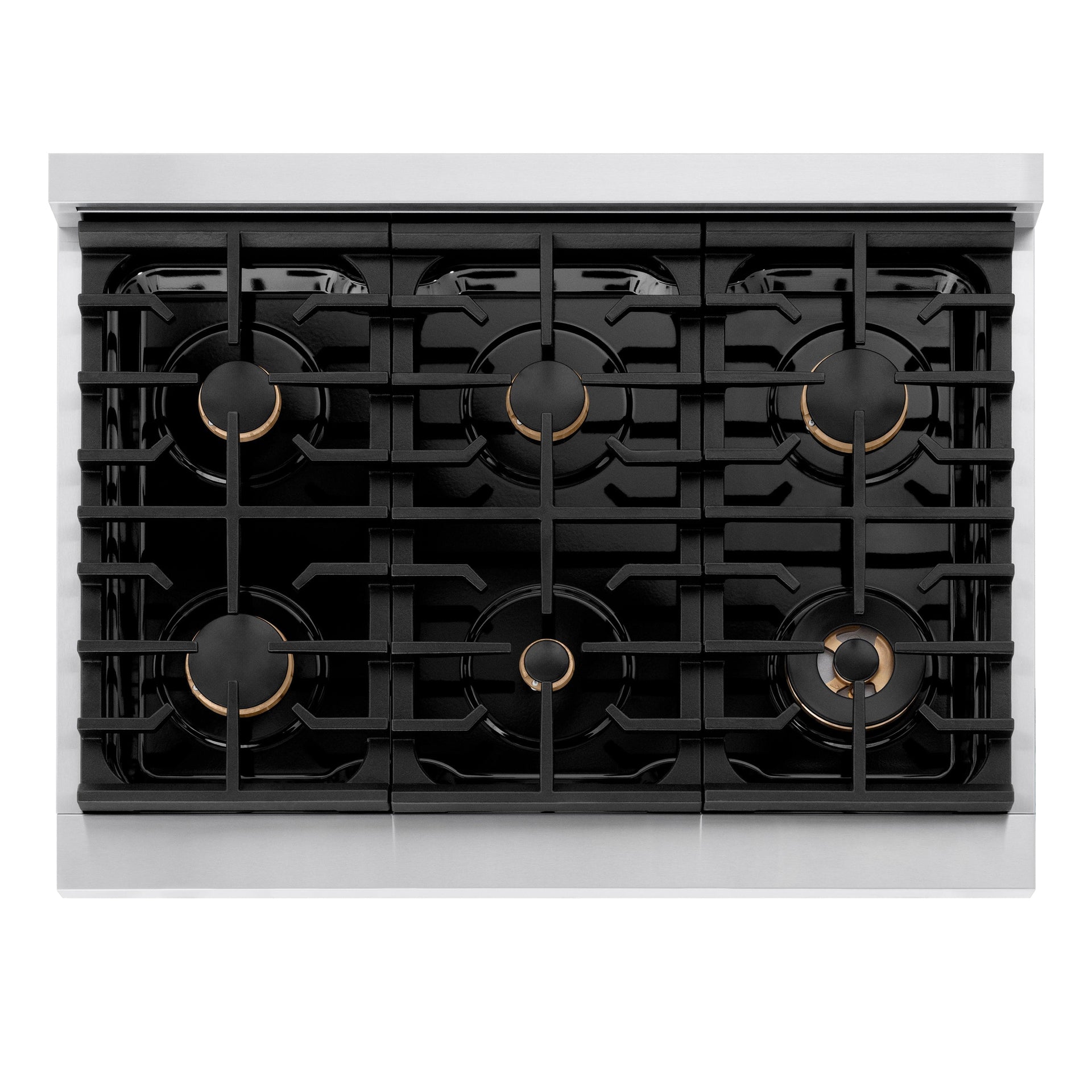 zline-autograph-36-paramount-gas-rangetop-with-6-burners-and-porcelain-cooktop-in-stainless-steel-with-matte-black-accents-srtz-36-mb