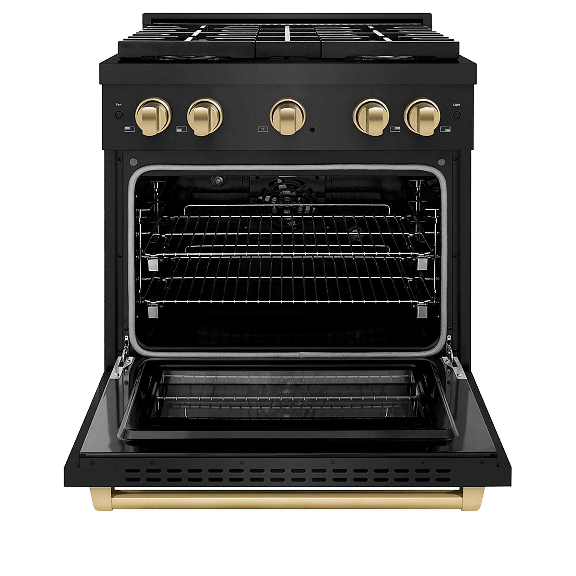 zline-30-in-dual-fuel-range-4-2-cu-ft-4-burner-duopro™-cooktop-electric-convection-oven-black-stainless-steel-champagne-bronze-accents-psdrbz-30-cb