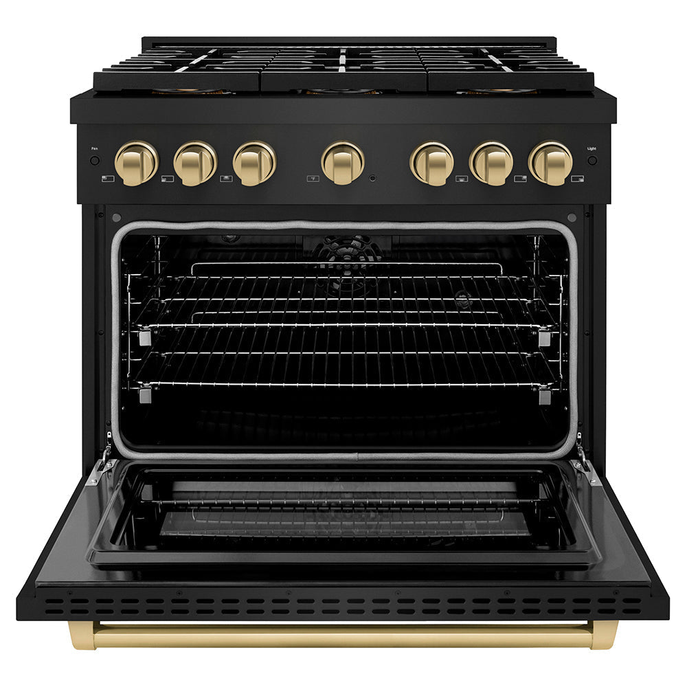 zline-36-in-dual-fuel-range-5-2-cu-ft-6-burner-duopro™-cooktop-electric-convection-oven-black-stainless-steel-champagne-bronze-accents-psdrbz-36-cb
