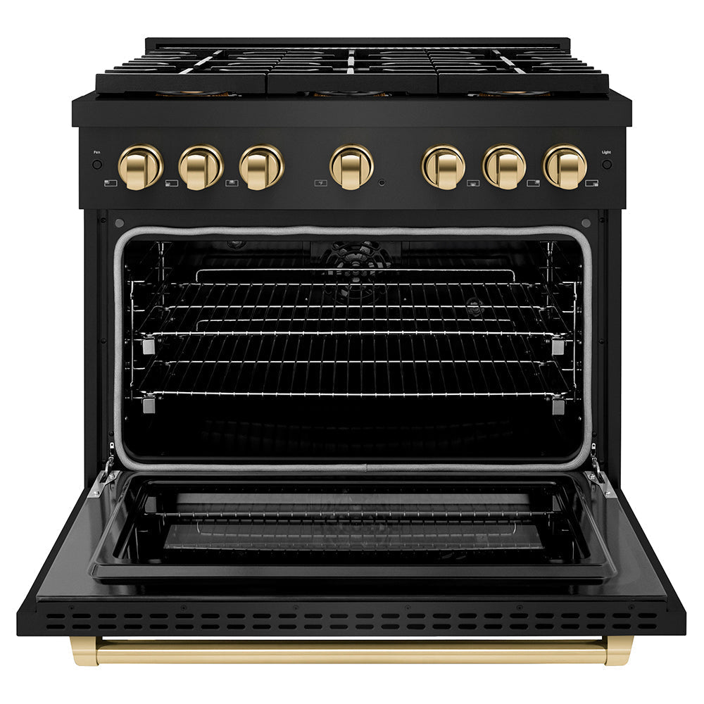 zline-36-in-dual-fuel-range-5-2-cu-ft-with-6-burner-duopro™-cooktop-electric-convection-oven-black-stainless-steel-polished-gold-accents-psdrbz-36-g