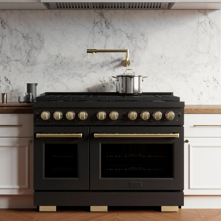 zline-autograph-edition-48-in-paramount-double-oven-dual-fuel-range-with-8-gas-burners-in-black-stainless-steel-with-champagne-bronze-accents-6-7-cu-ft-sdrbz-48-cb