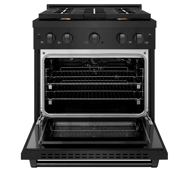 zline-paramount-30-in-4-2-cu-ft-gas-range-with-4-brass-burners-and-convection-oven-in-black-stainless-steel-sgrb-br-30