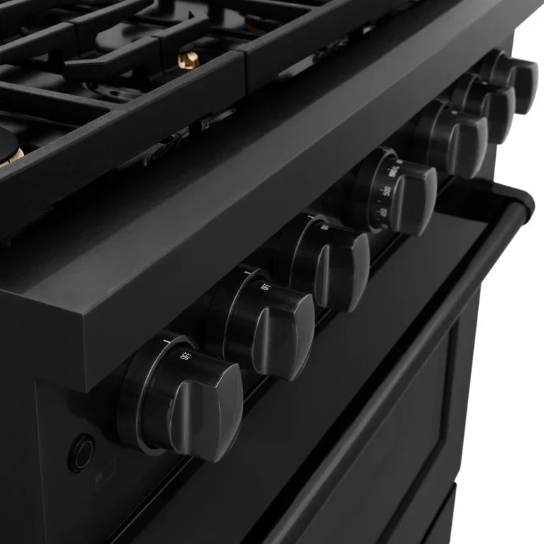 zline-paramount-36-in-gas-range-with-convection-oven-6-brass-burners-5-2-cu-ft-capacity-black-stainless-steel-sgrb-br-36