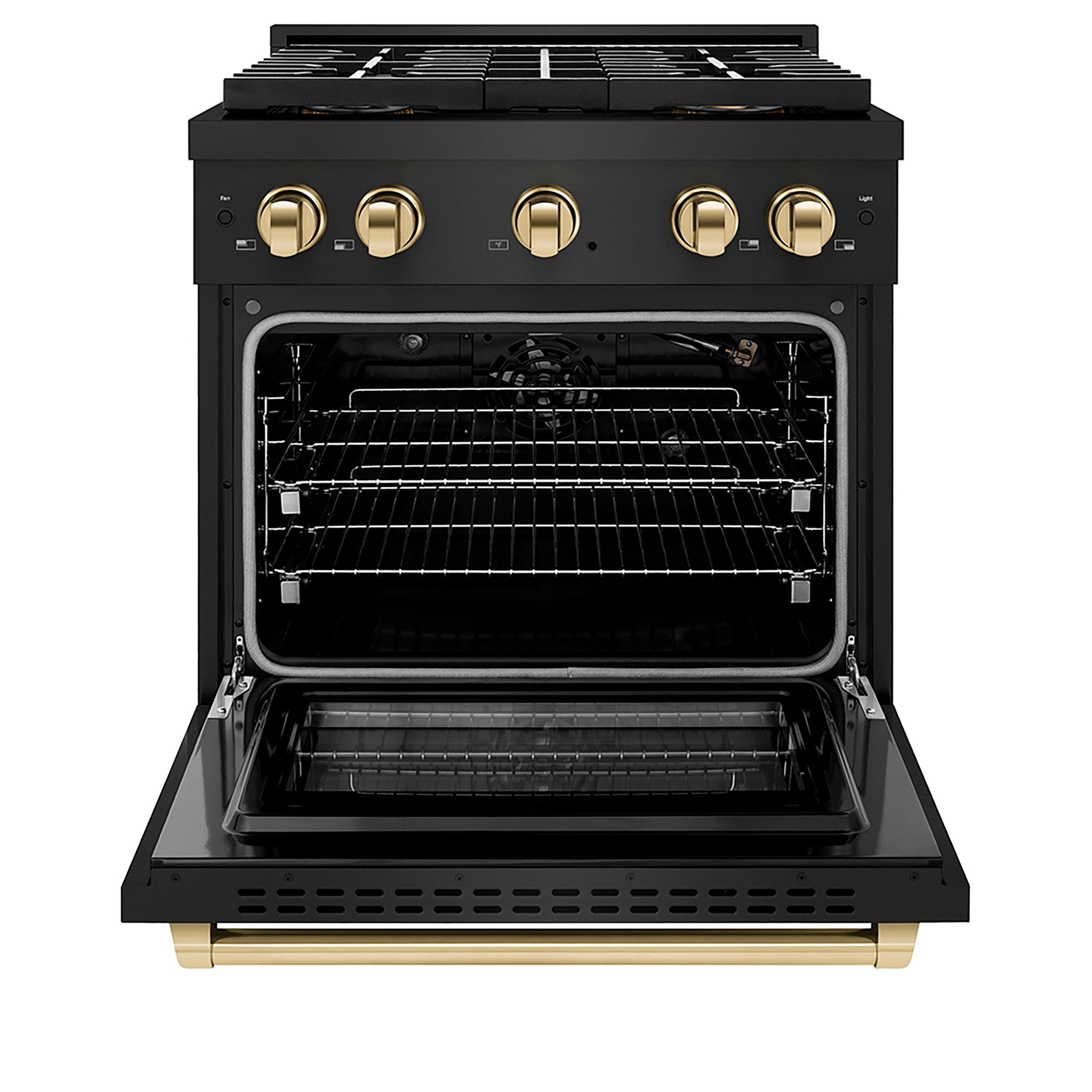 zline-30-in-gas-range-4-2-cu-ft-4-burner-duopro™-cooktop-convection-oven-black-stainless-steel-polished-gold-accents-psgrbz-30-g