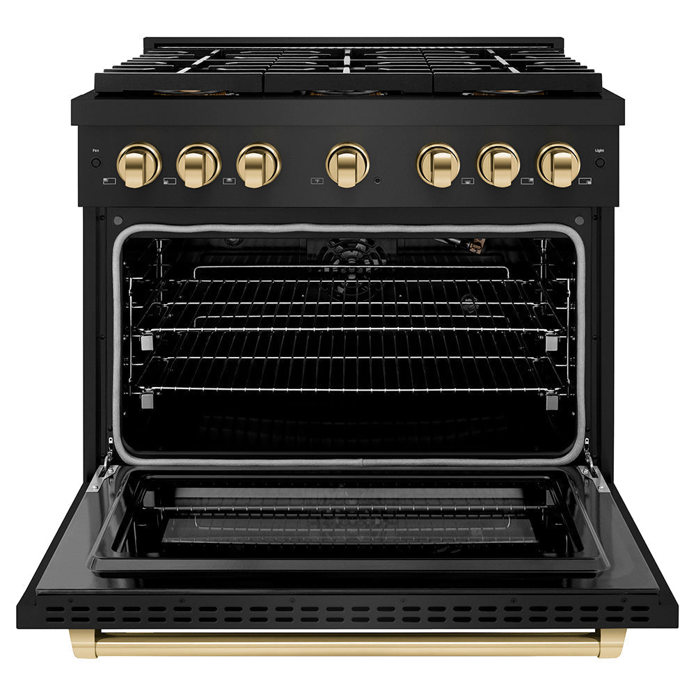 zline-36-in-gas-range-5-2-cu-ft-6-burner-duopro™-cooktop-convection-gas-oven-black-stainless-steel-with-polished-gold-accents-psgrbz-36-g